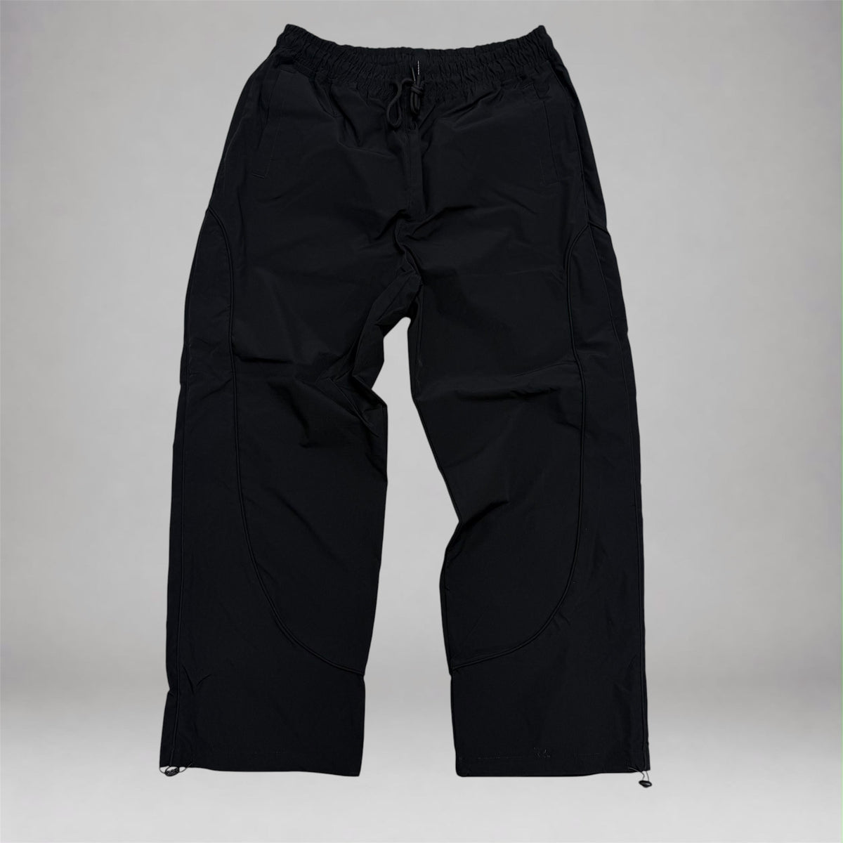 Baruda - Straight Fit Nylon Piping Pants - Black 430