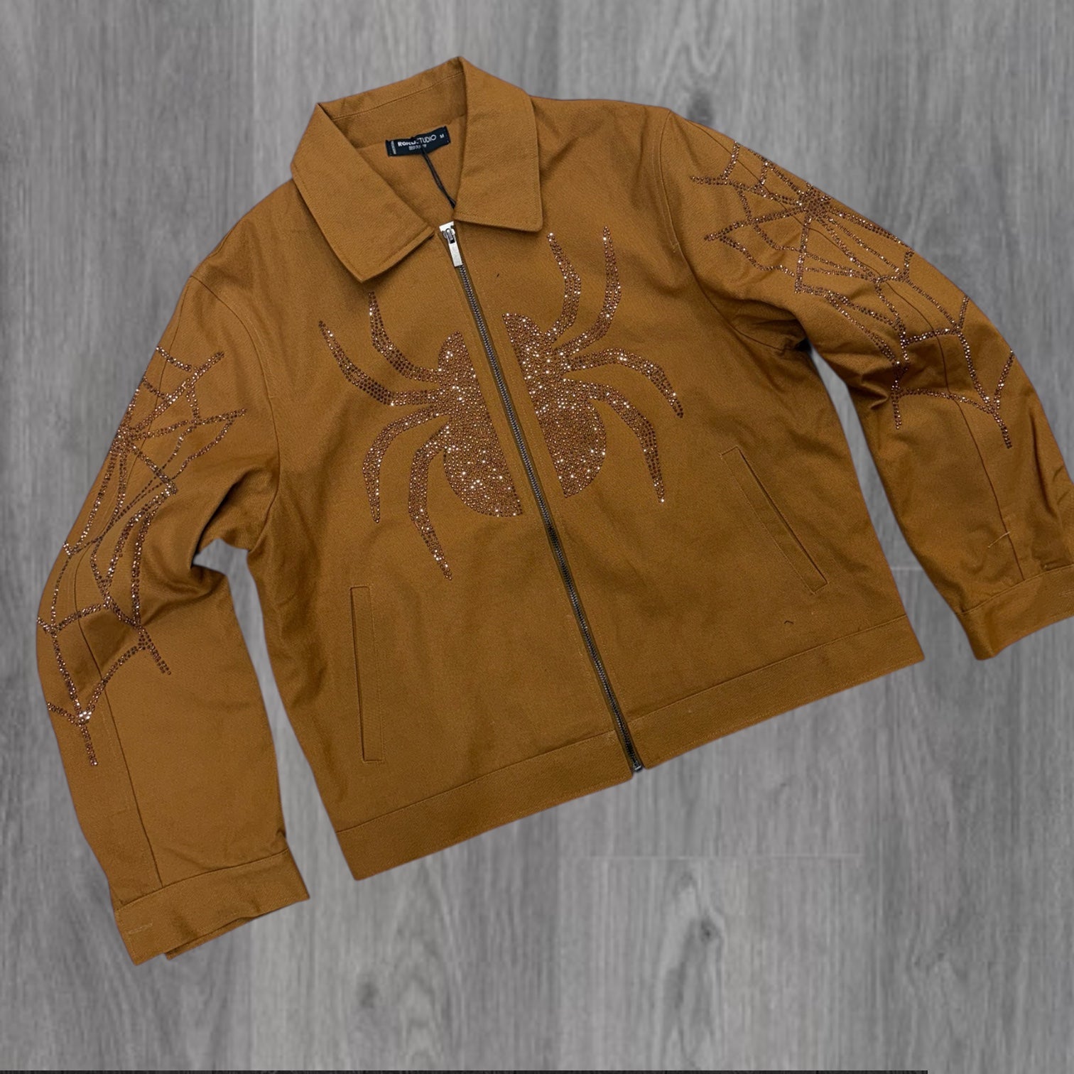 Roku - Rhinestone spider Canvas jacket - wheat CBR - 1817