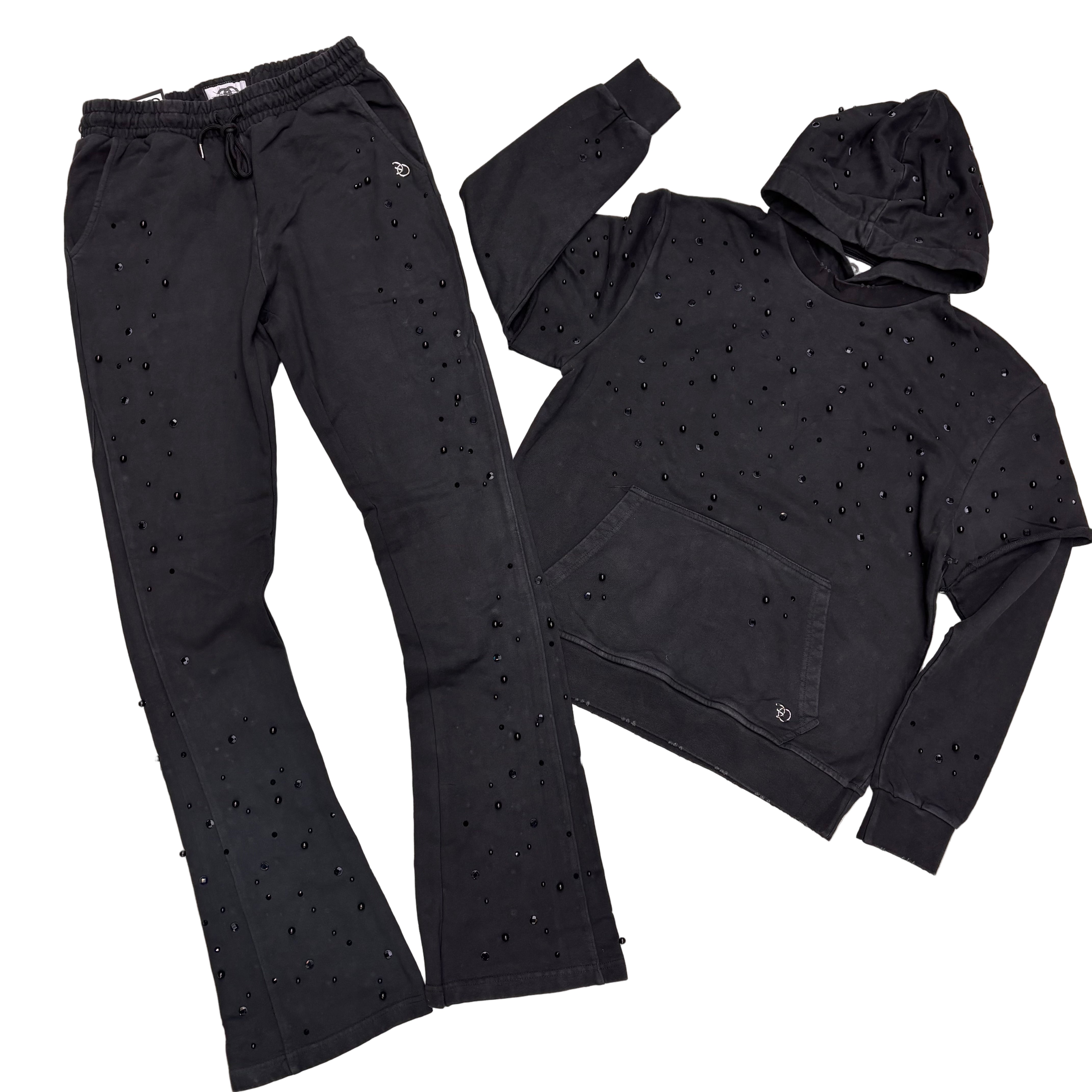 MAKOBI - Stacked Flare Sweatsuit - BLK - 187