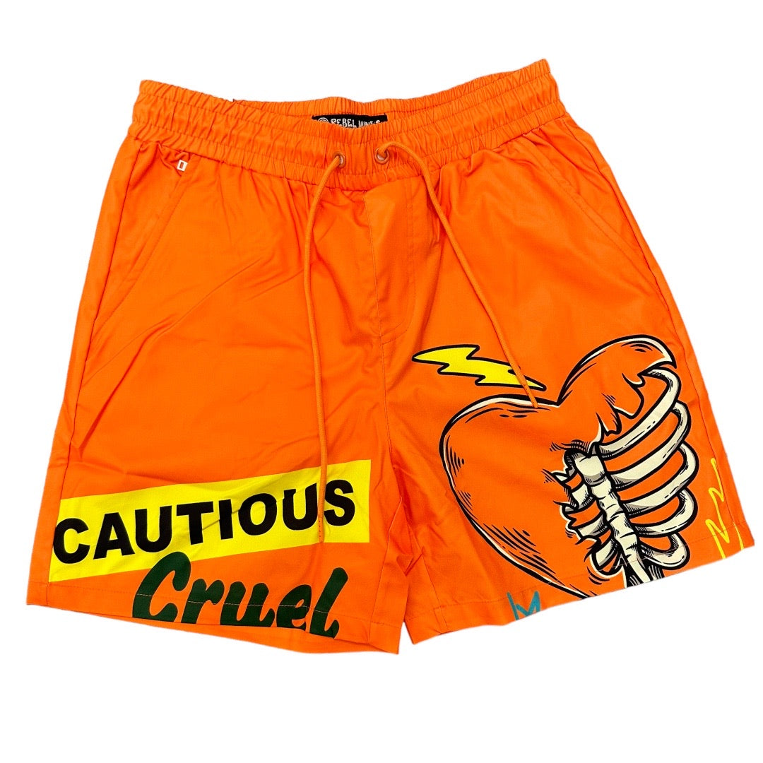 Rebel cautious Nylon Shorts Orange 982