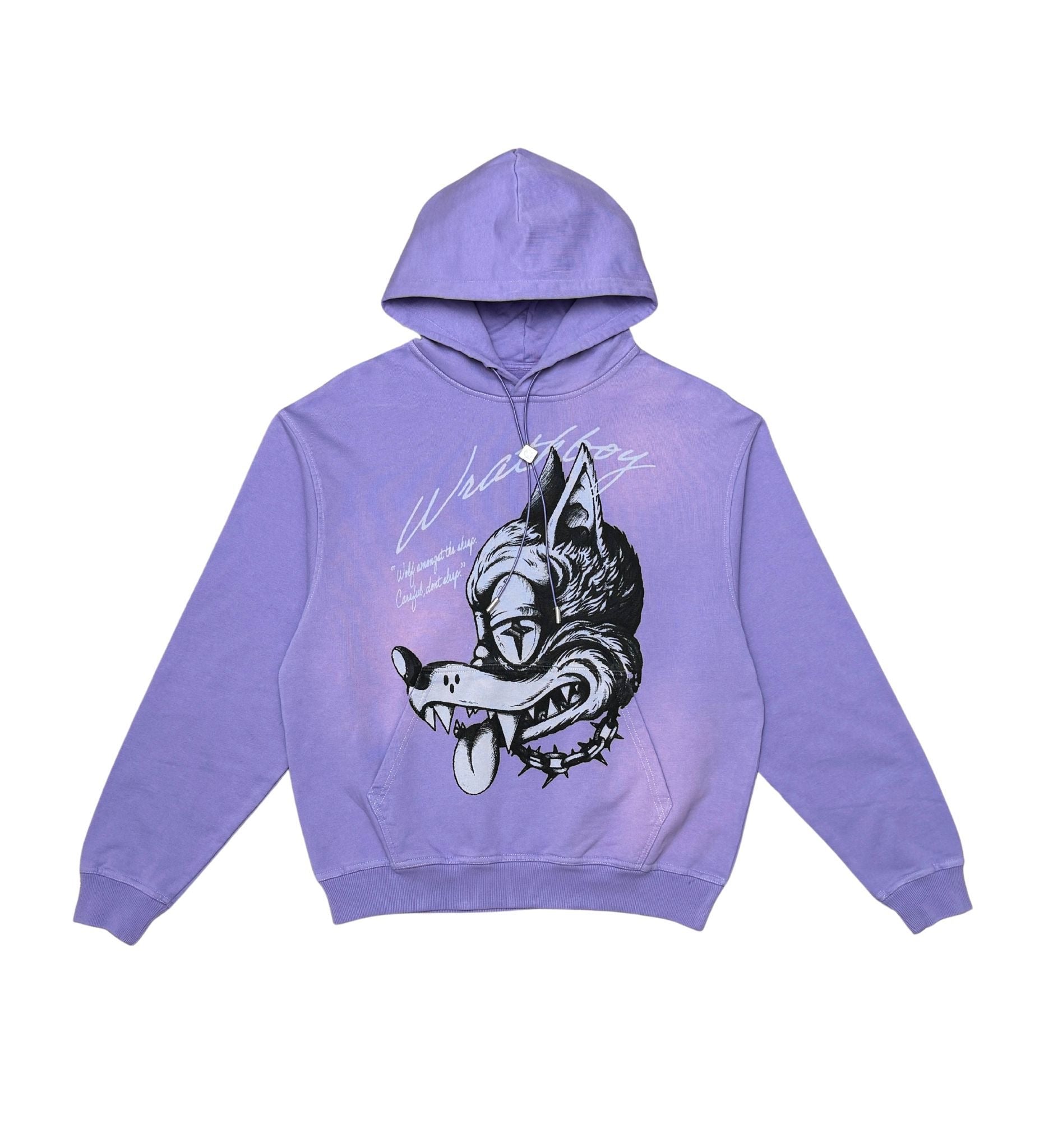 WrathBoy Wolf head gothic Vintage hoodie Orchid purple