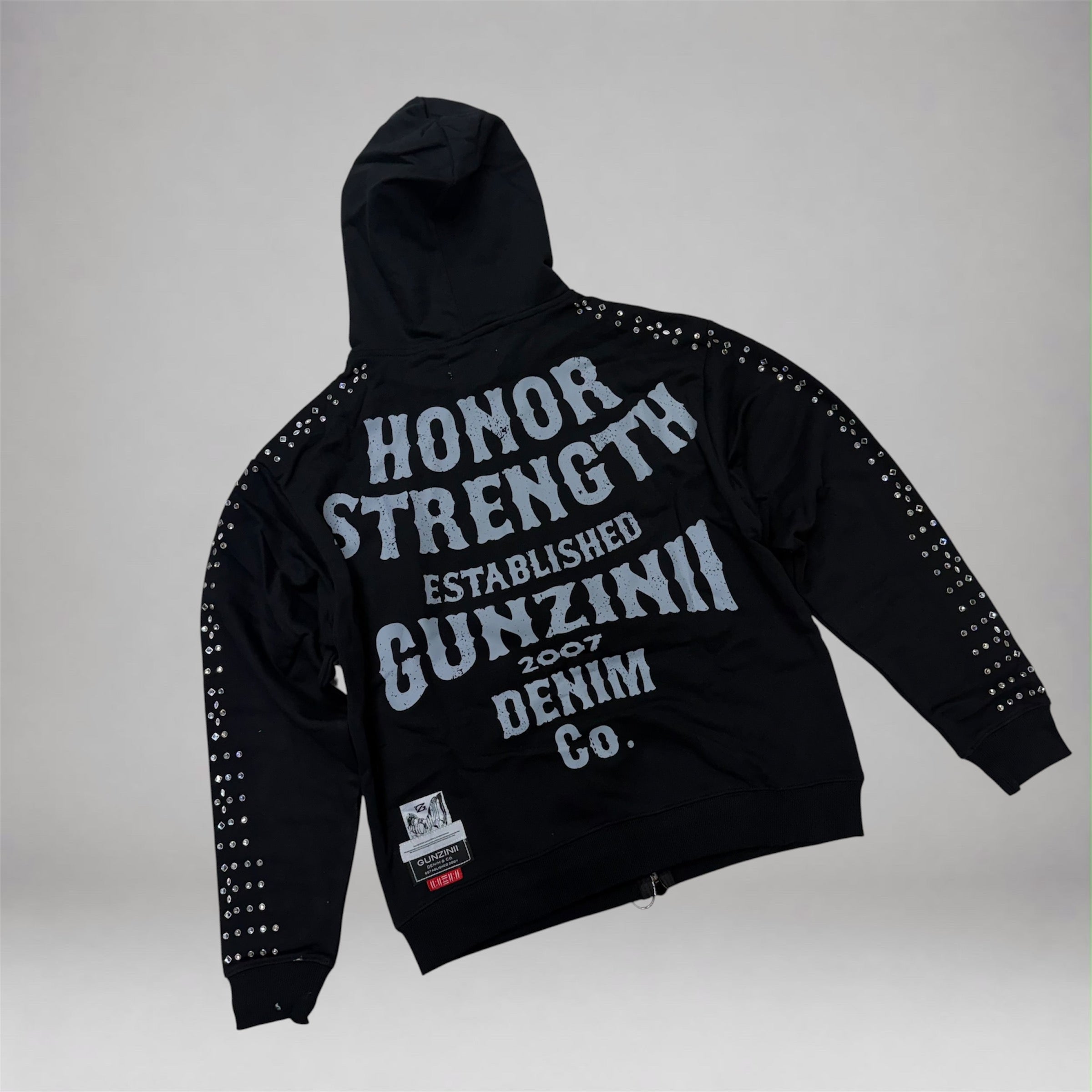 Gunzini - Eagle Crystal Zip up hoodie - Black 556