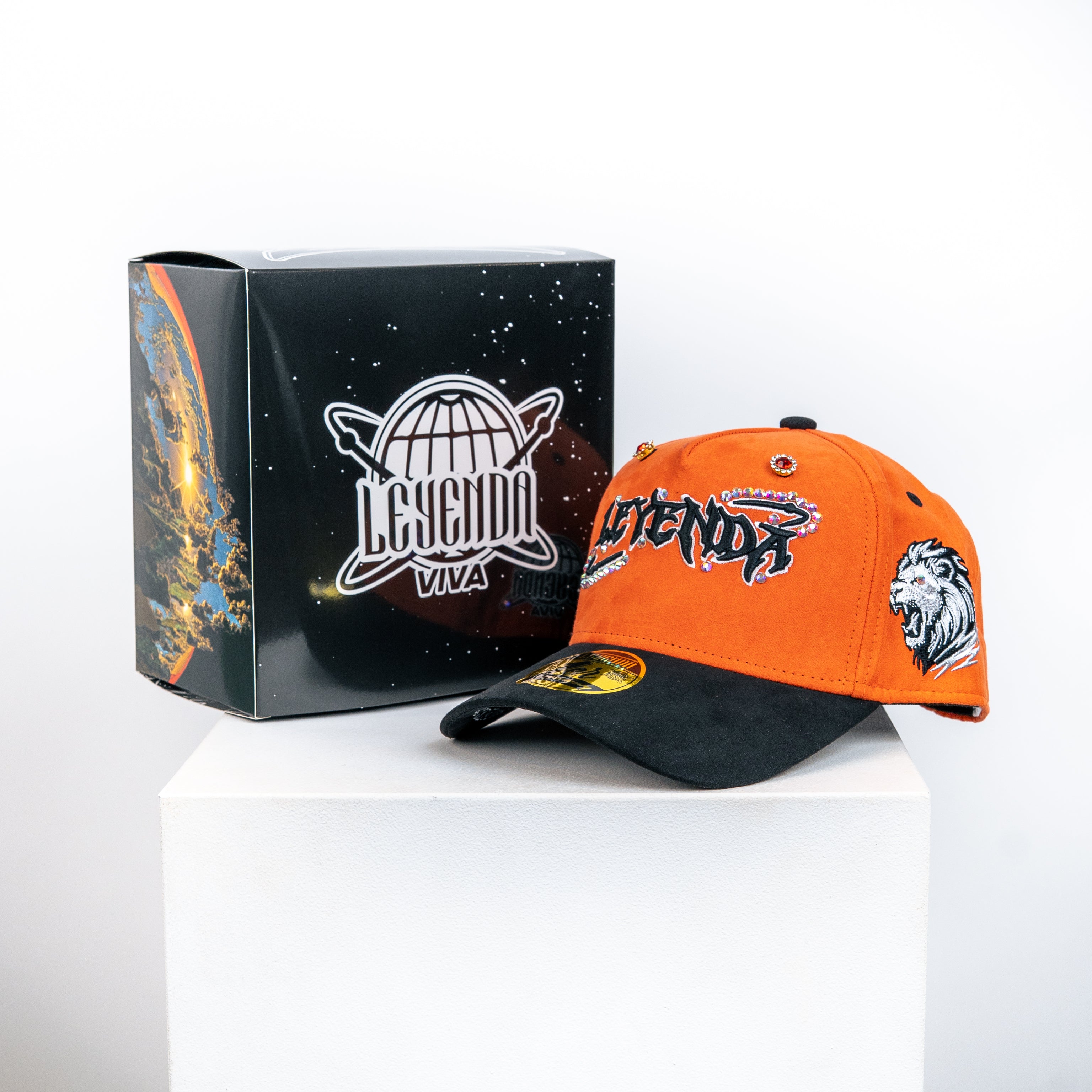 (Copy) Leyenda - Crystals/Gems SnapBack Hat - Orange Black