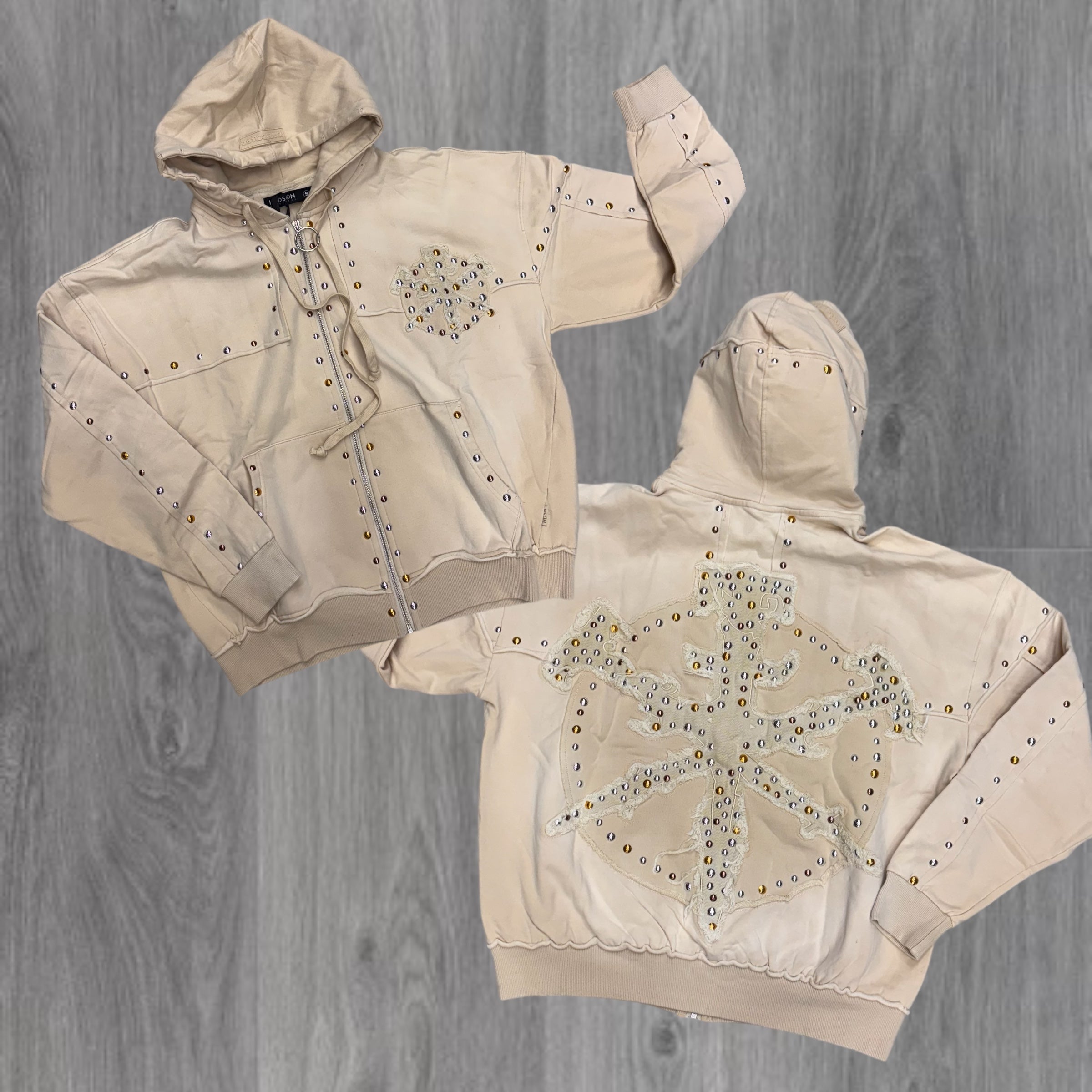 HDSN - Studs Zip Hoodie - Cream
