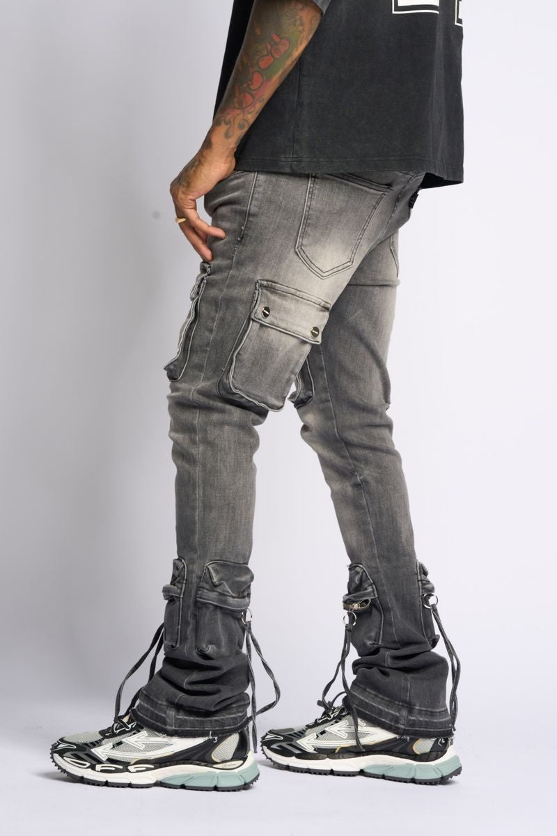 Pheelings Stacked Better Days Cargo Denim Grey 2475