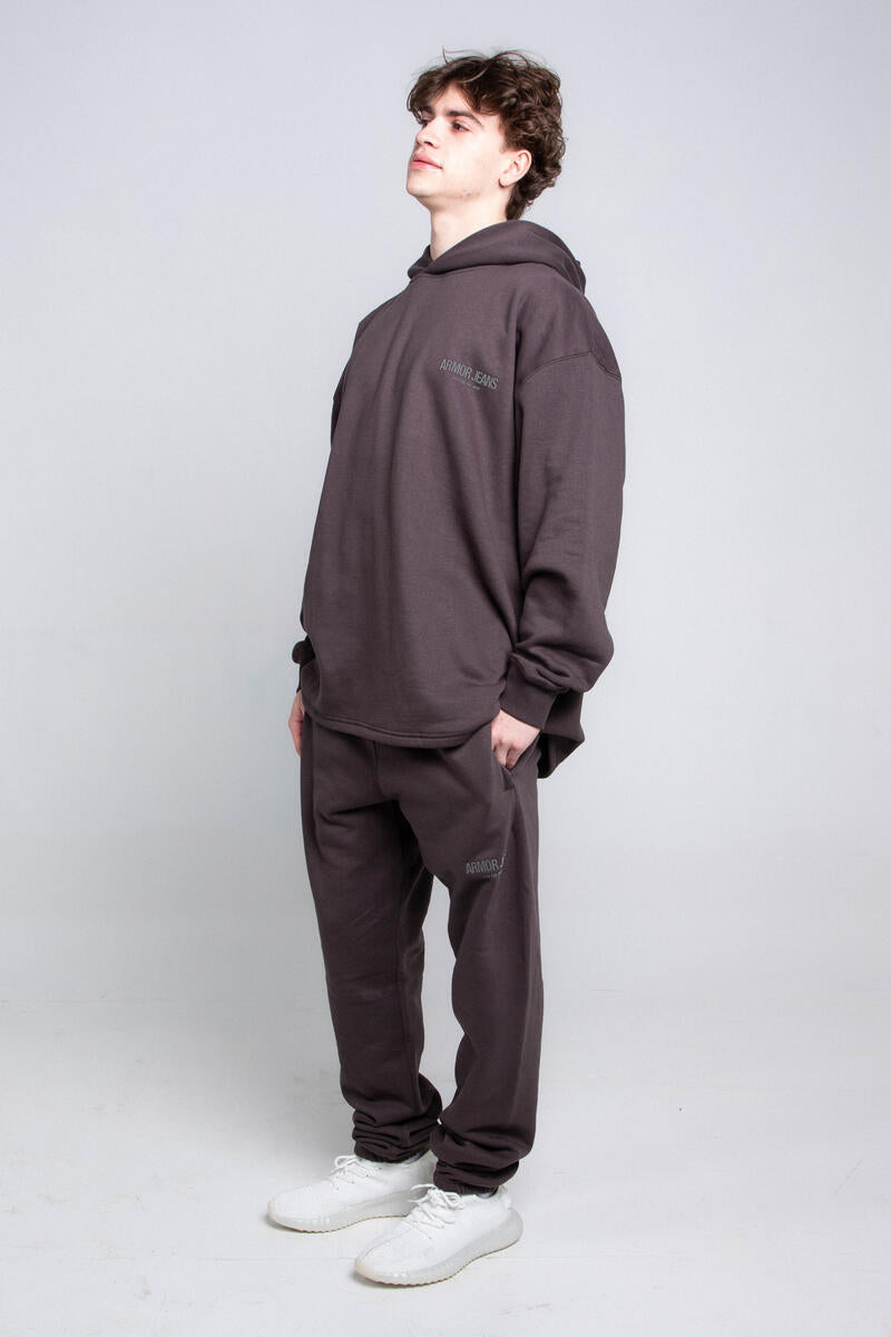 Oversize Hood w Jogger Sweats Set Dark Charcoal 713