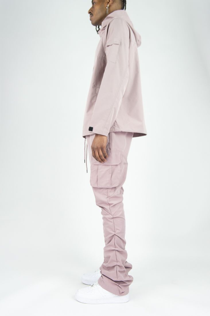 Rebel - STACKED NYLON CARGO PANT (DUSTY PINK) 422