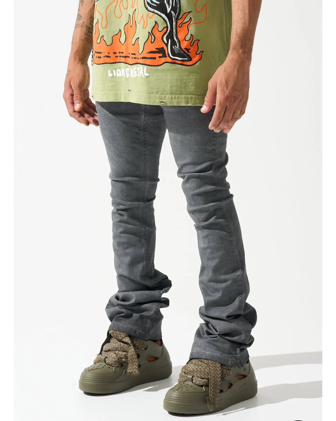 Serenede Stacked  Lead Denim Charcoal