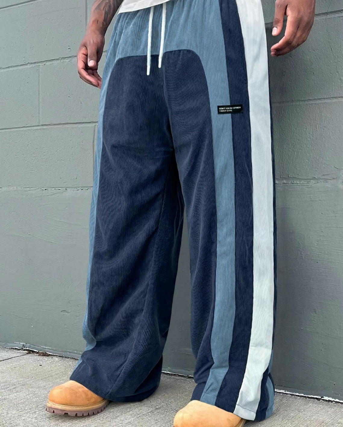 Corduroy - Flare Fit Pants - Blue multi
