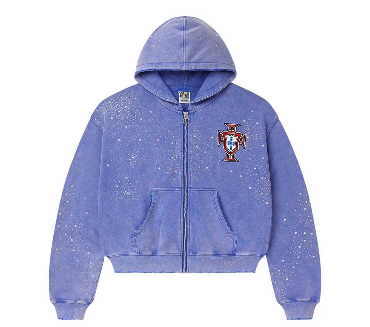 Vale - Rhinestone Fade zip hoodie - Blue