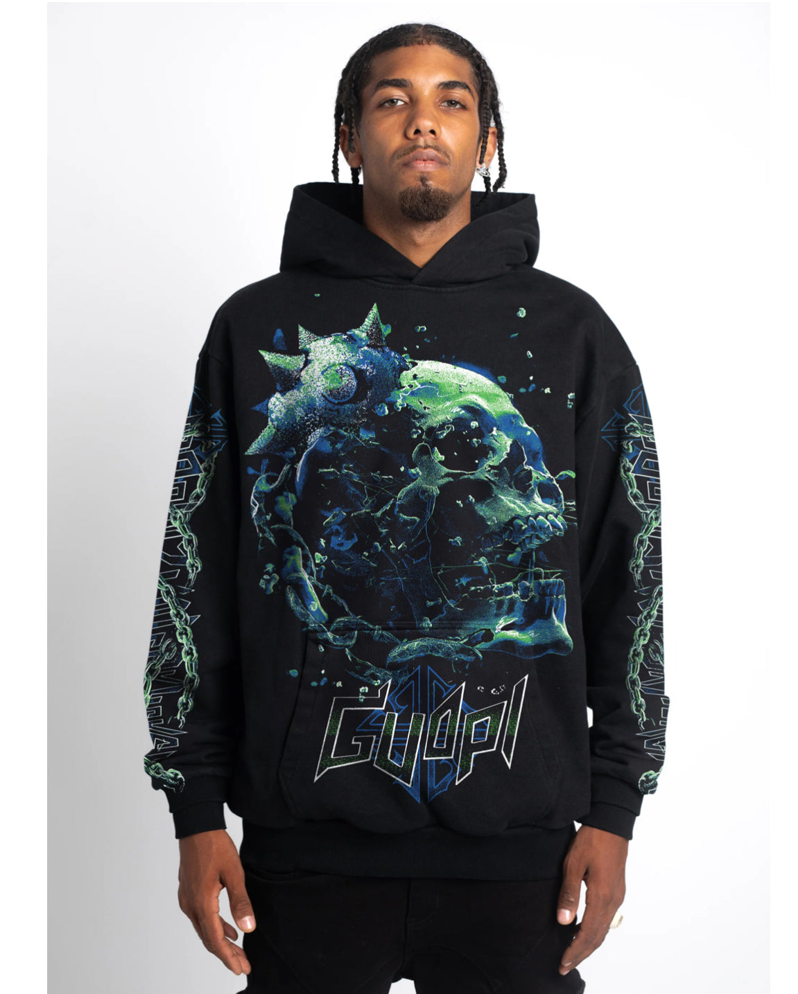 Guapi OverSize Skull Hoodie Black