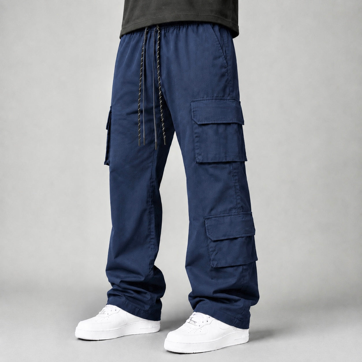 Baruda - Flare Nylon Cargo Pants - Navy - 404FS