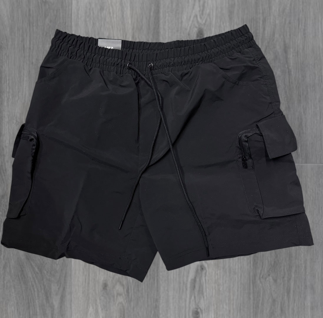 Rebel - Utility Nylon Shorts - Black - 911