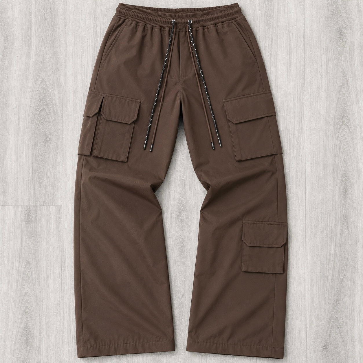 Baruda - Flare Nylon Cargo Pants - Brown - 404FS