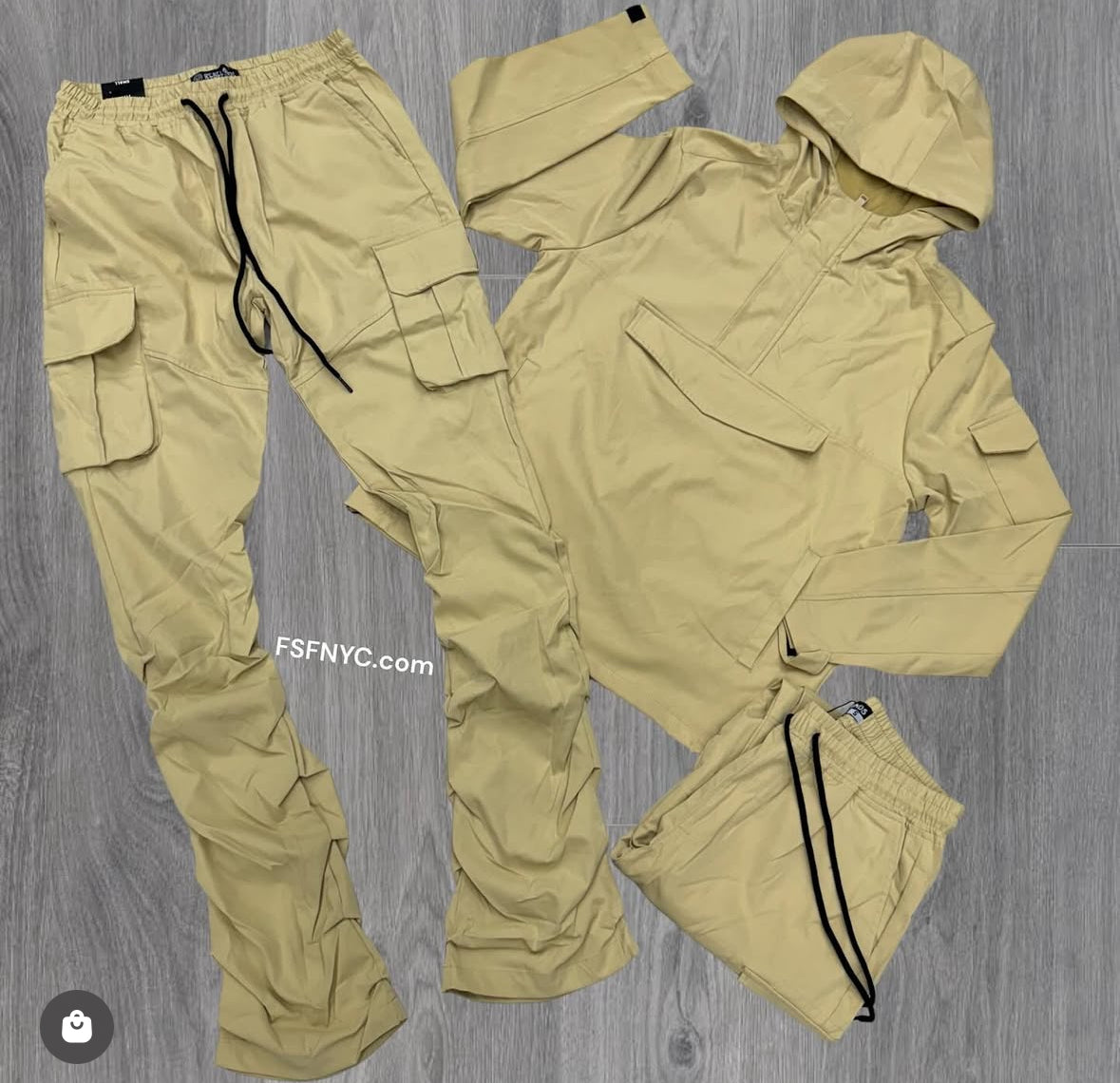 Rebel - NYLON Stacked & Anorak Pullover Jacket - SET - KHAKI 522422