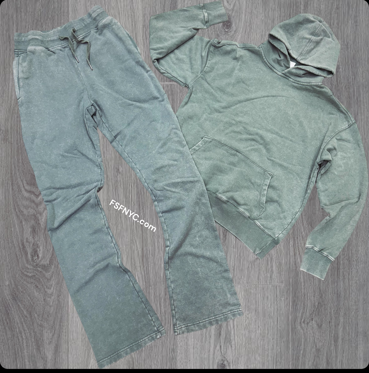 ARM Stacked ACID Heavy Weight SweatSuit Acid Slate Light Sage