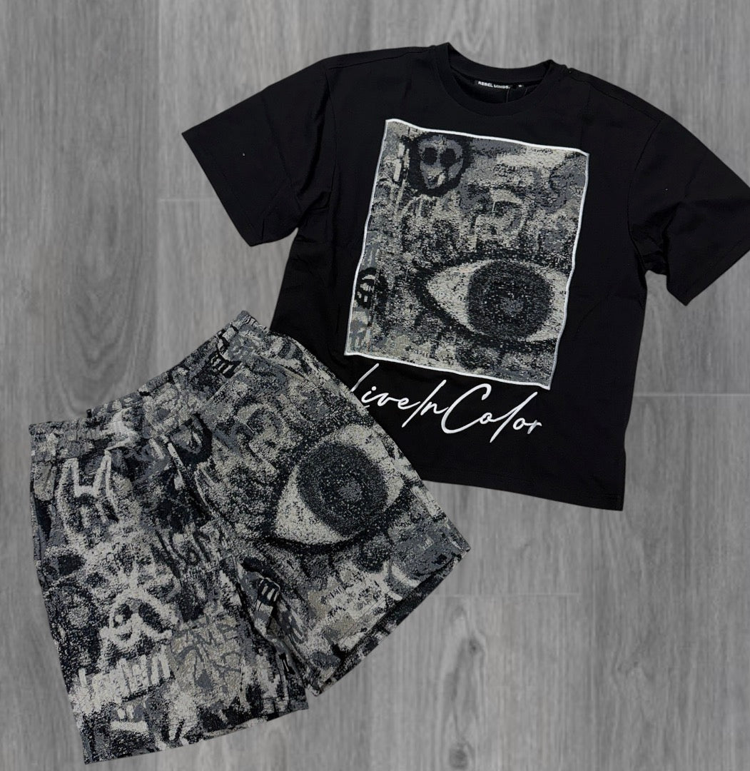 Rebel - Live In Tapestry Short Set - Black - 108 908