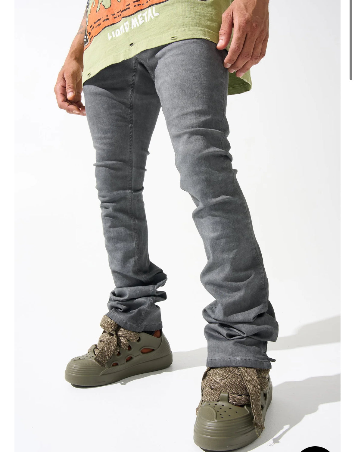 Serenede Stacked  Lead Denim Charcoal