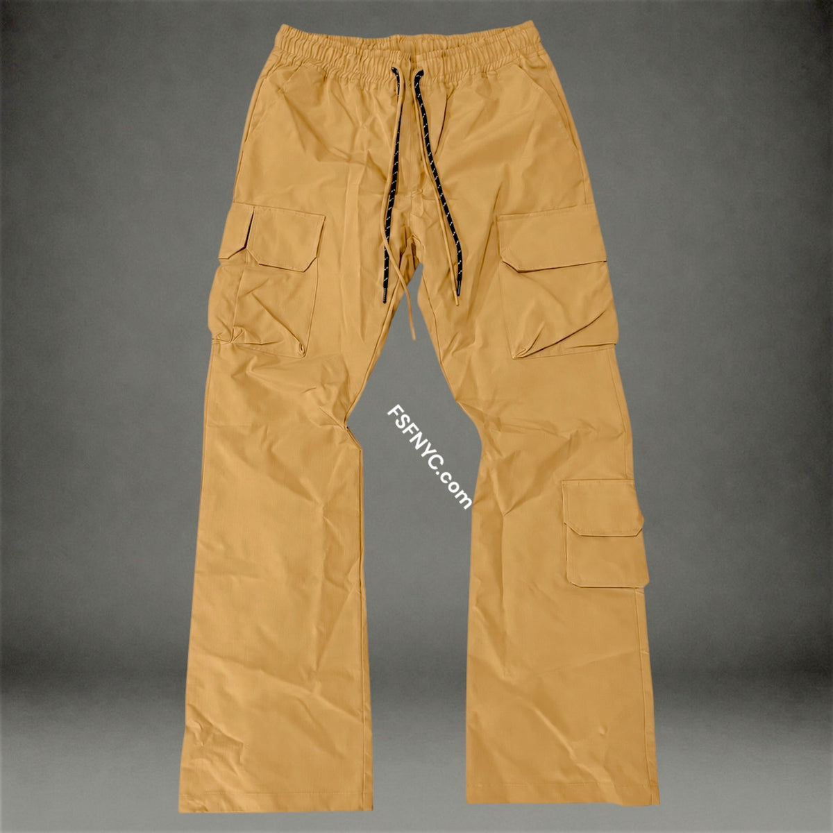 Baruda - Flare Nylon Cargo Pants - Wheat - 404FS
