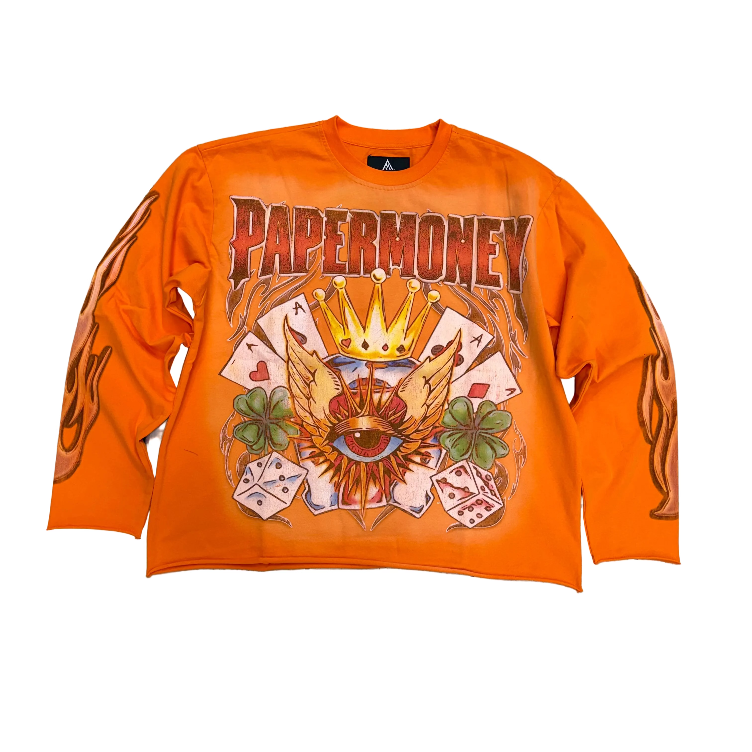 Paper Money - Crown L/S Tee - Orange - 3592