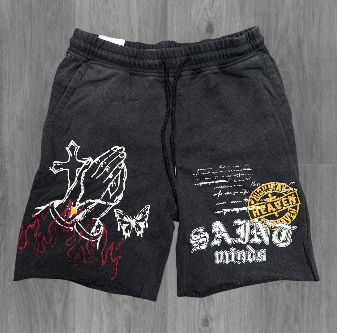 Rebel - Saint Minds Sweat Shorts - Black - 928