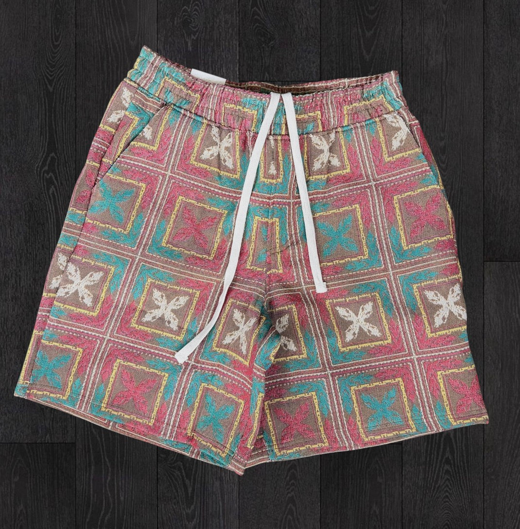 Rebel - Built Tapestry Shorts - Pink - 910