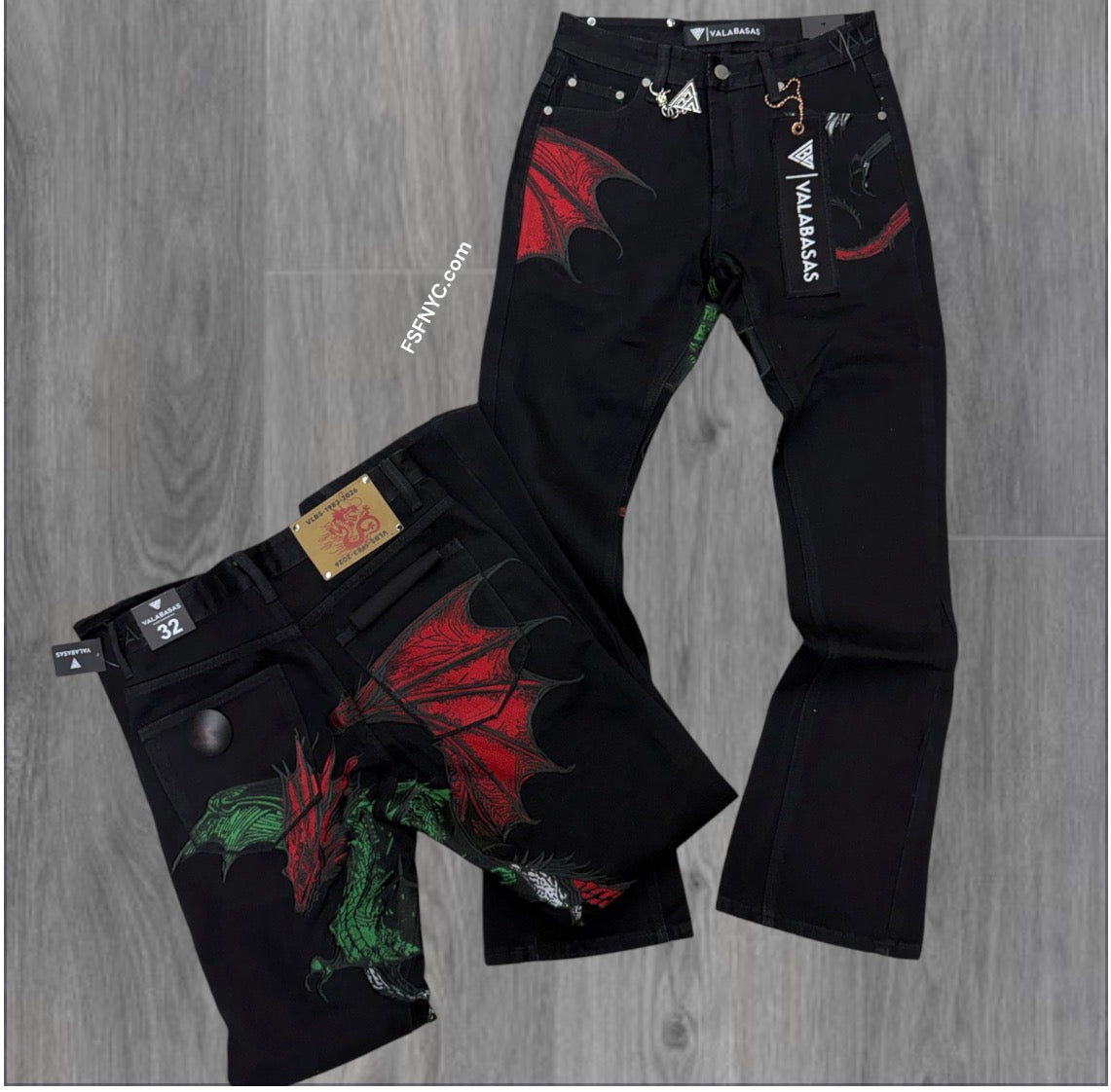Valabasas - Stacked Ryu Denim - Black - 1128