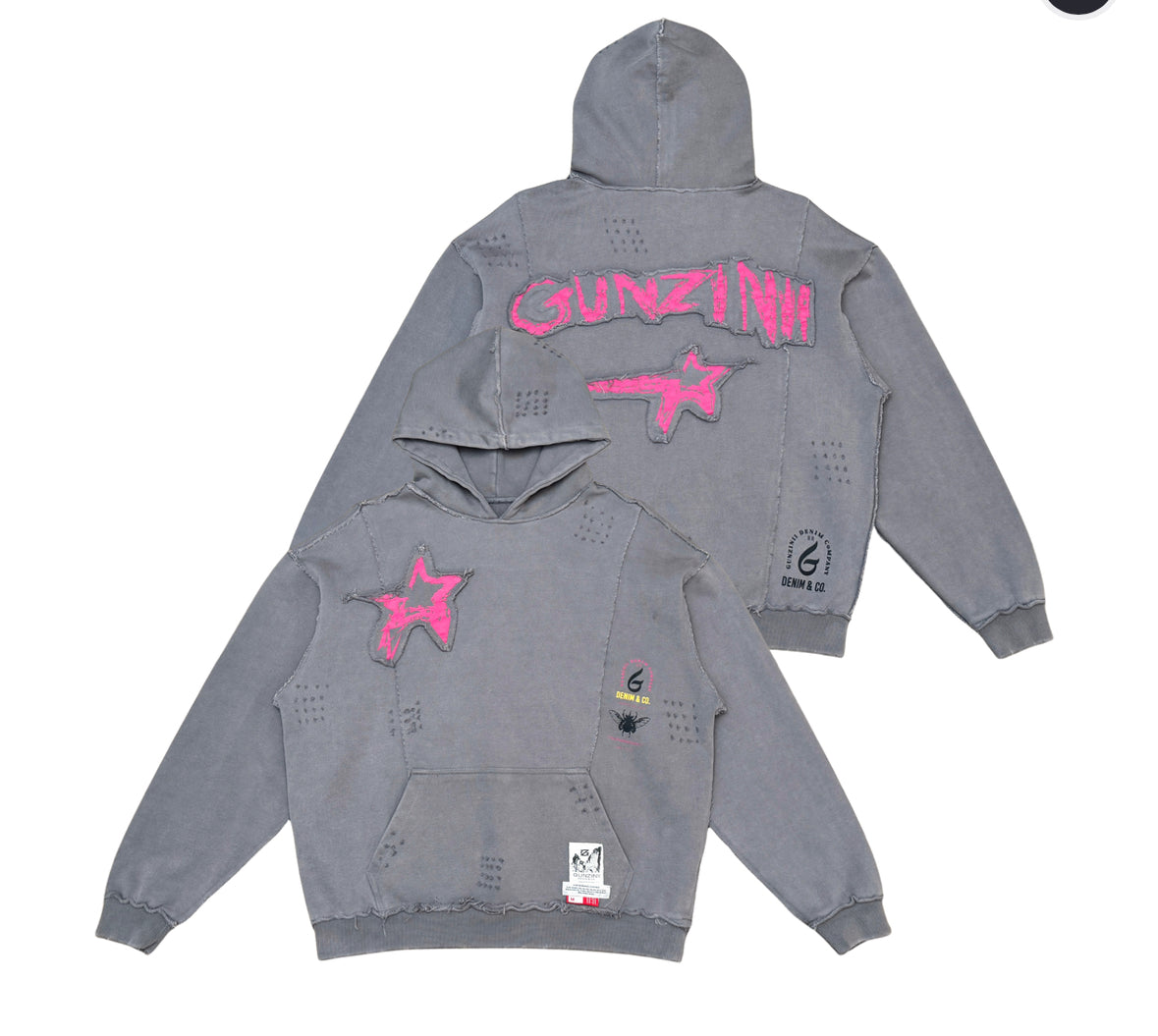 Gunzinii - Premium Clean Hoodie - GREY - GZ577