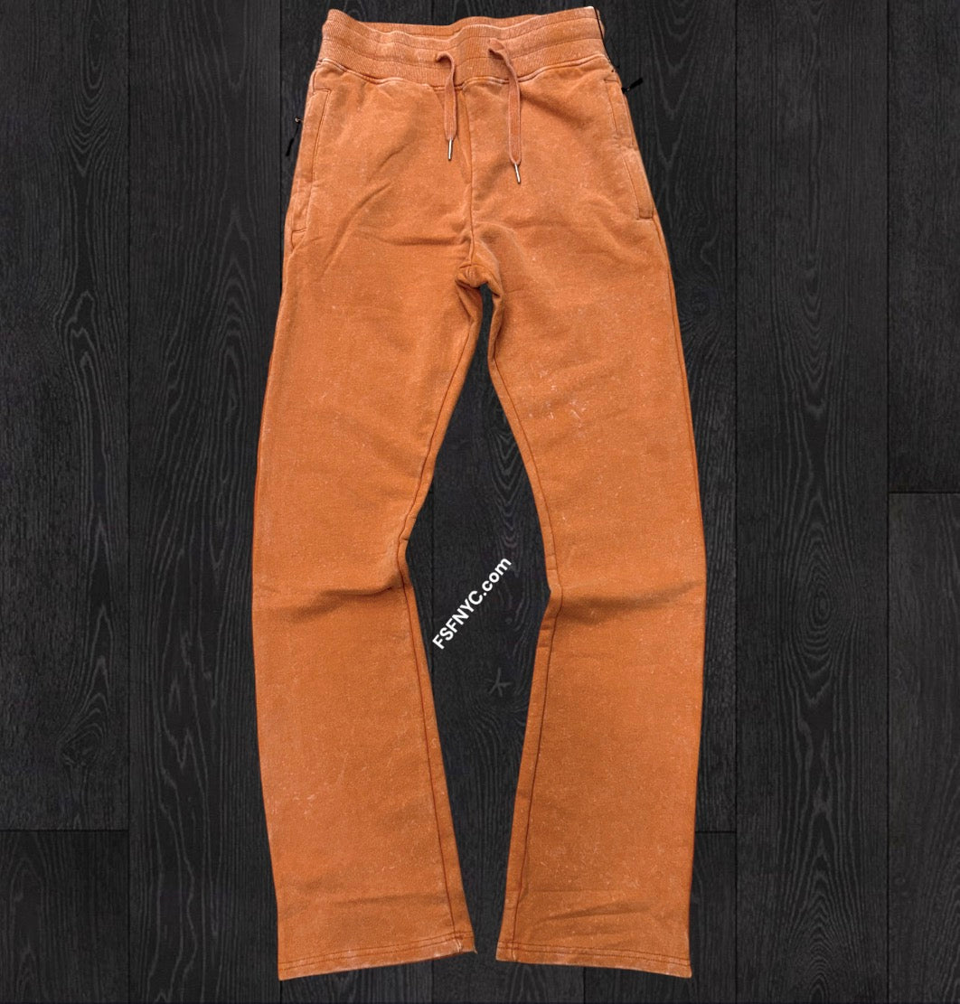 Narr - Mineral Wash Stacked Sweat Pants - Orange - 0713