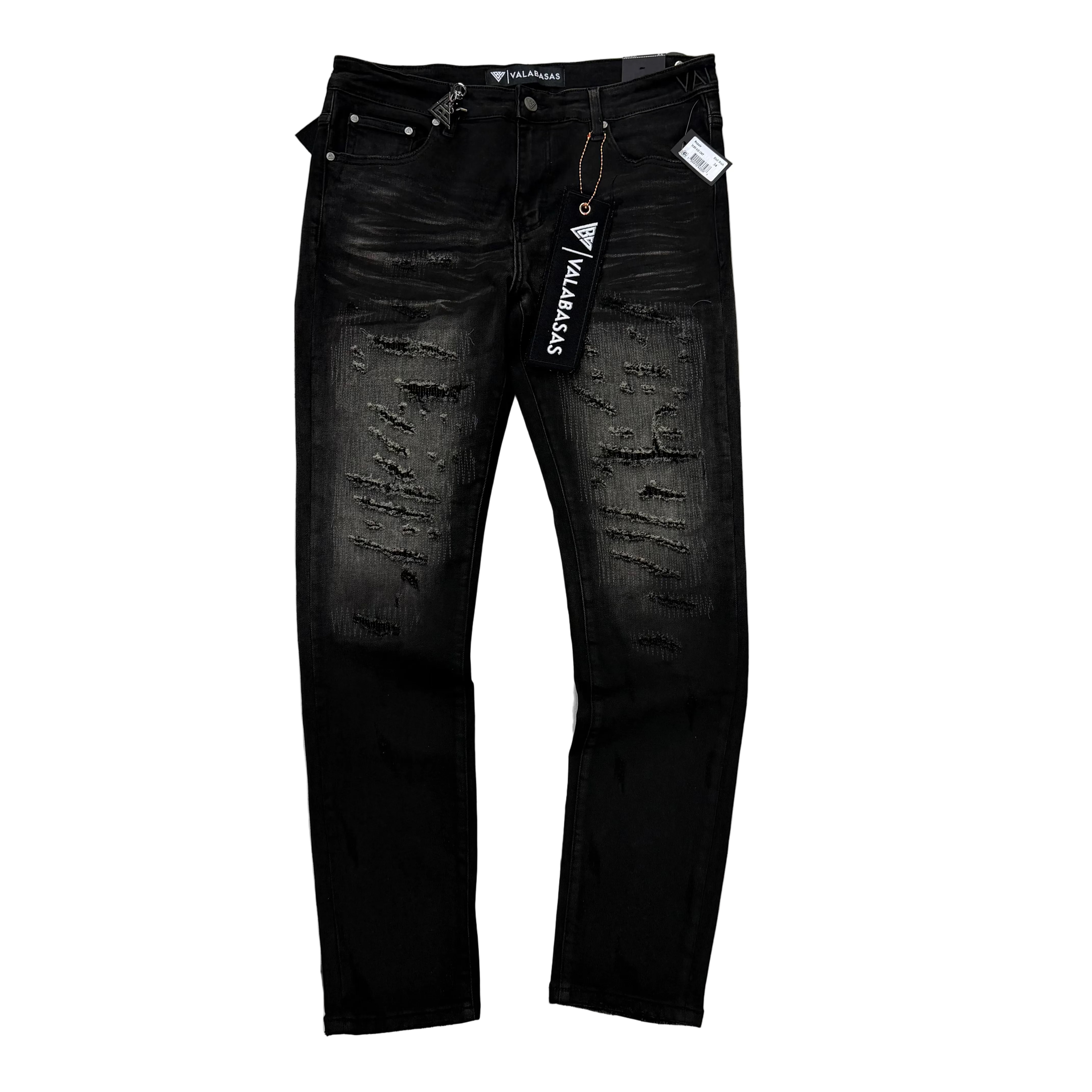 Valabasas - Slim Fit Repair Denim - Wash Black - 1047