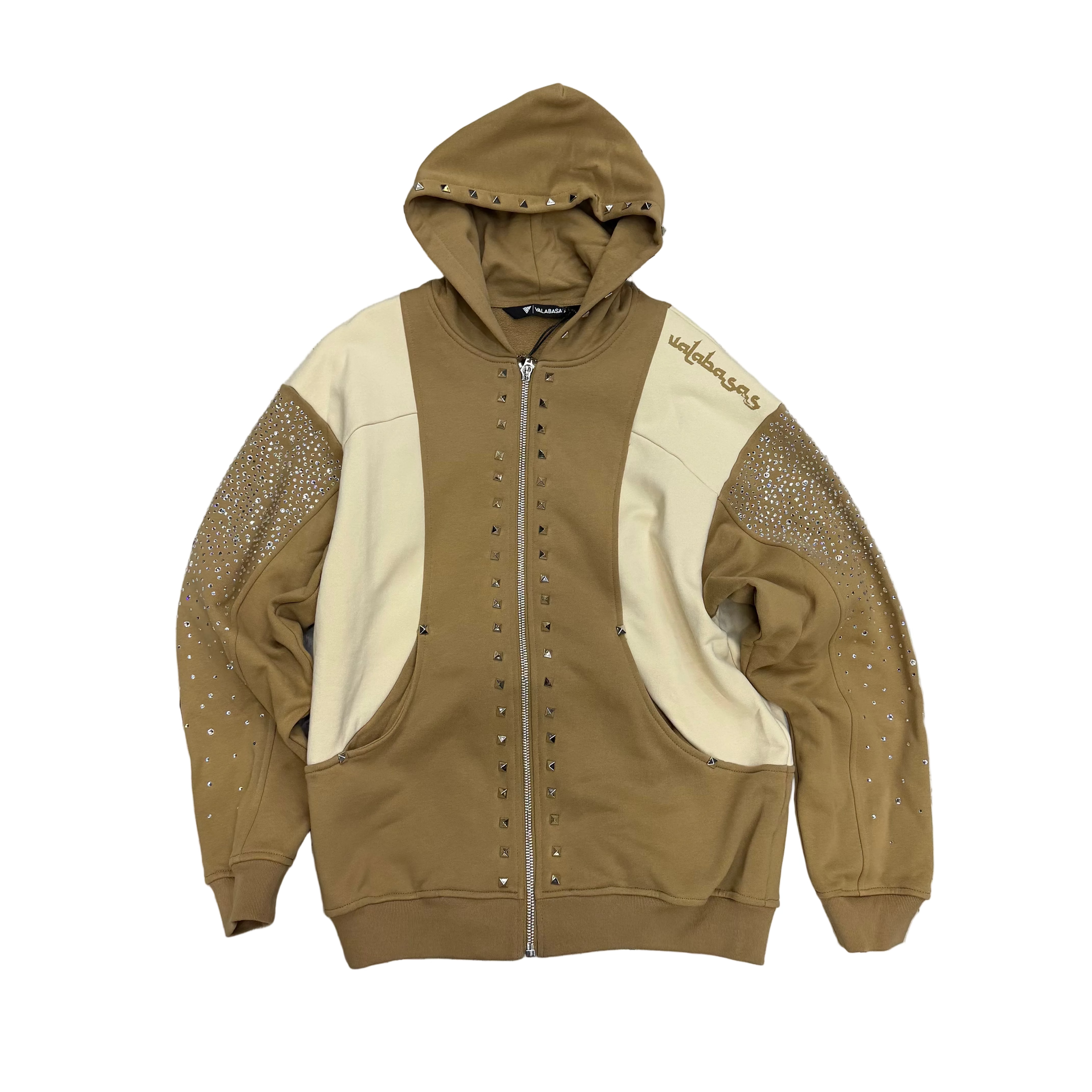 Valabasas - Poncho sweat hoodie - Khaki- 1006 zi