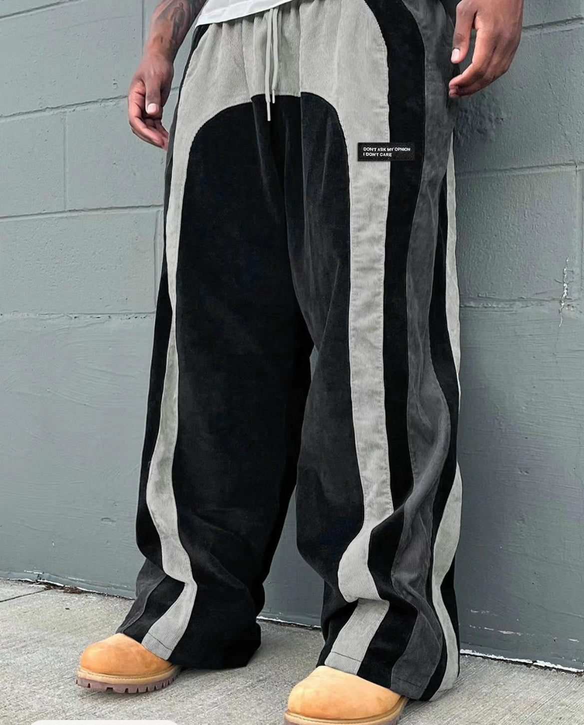 Corduroy - Flare Fit Pants - Multi Black