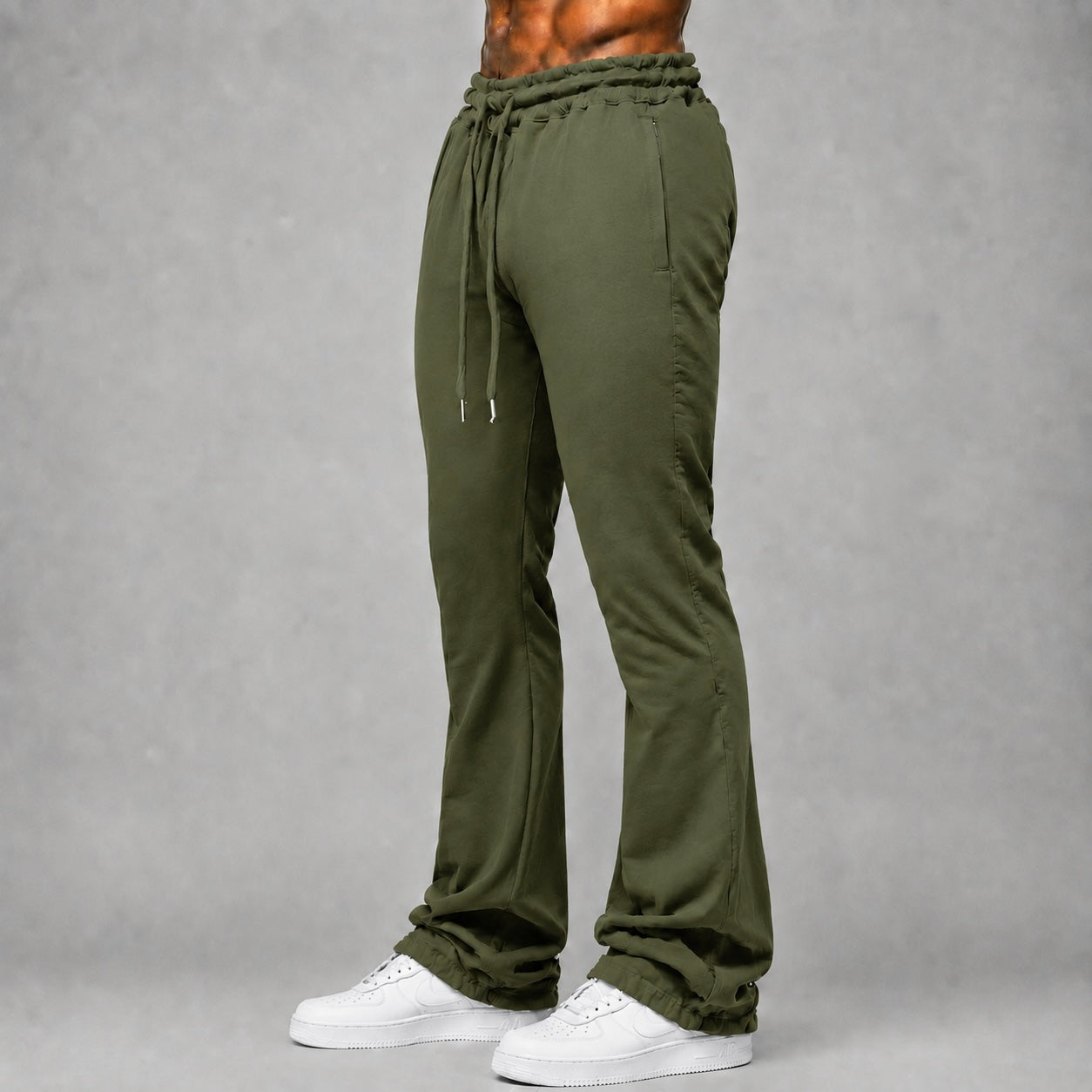 Narr - Stacked Sweat Pants  - Olive - P1030
