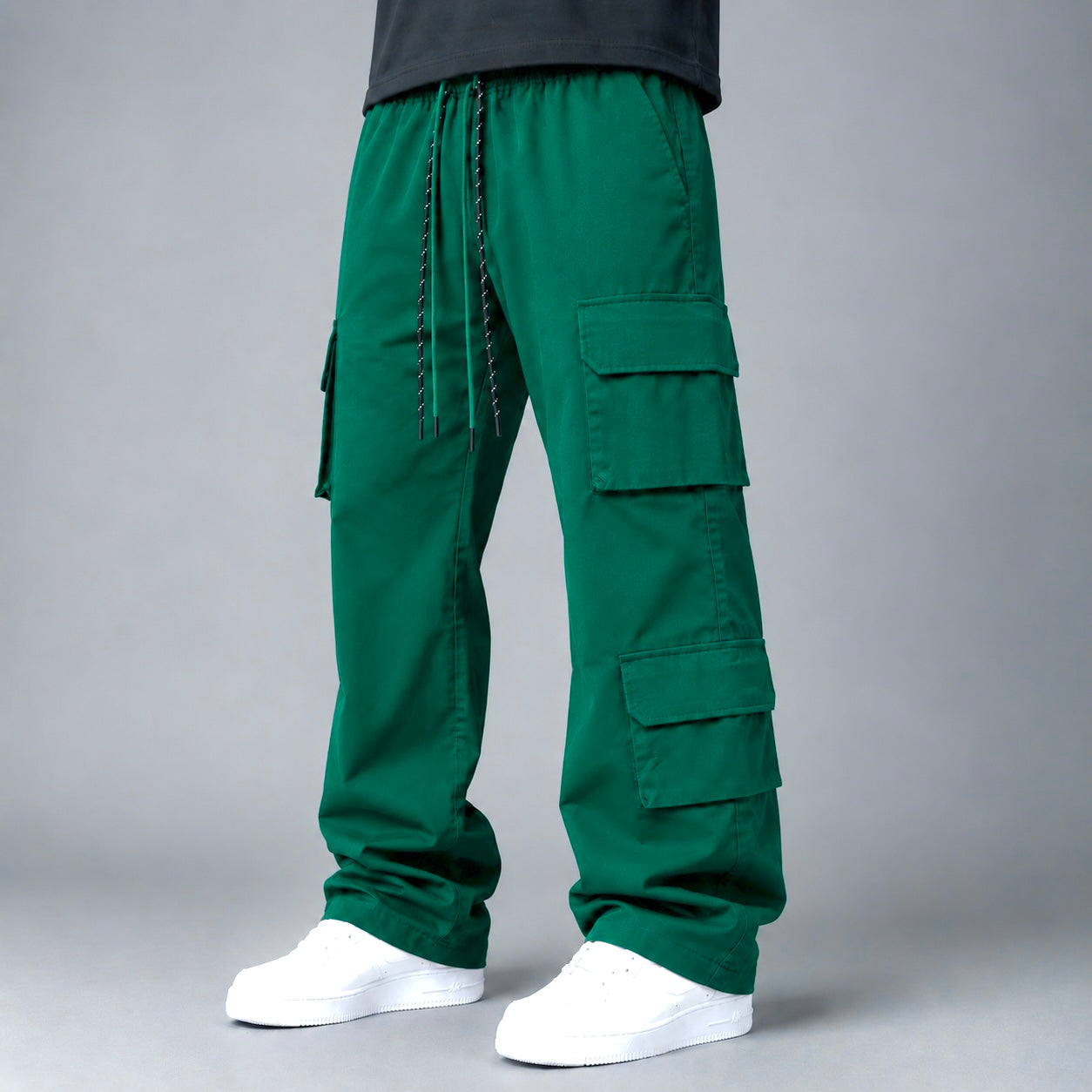 Baruda - Flare Nylon Cargo Pants - H.Green - 404FS