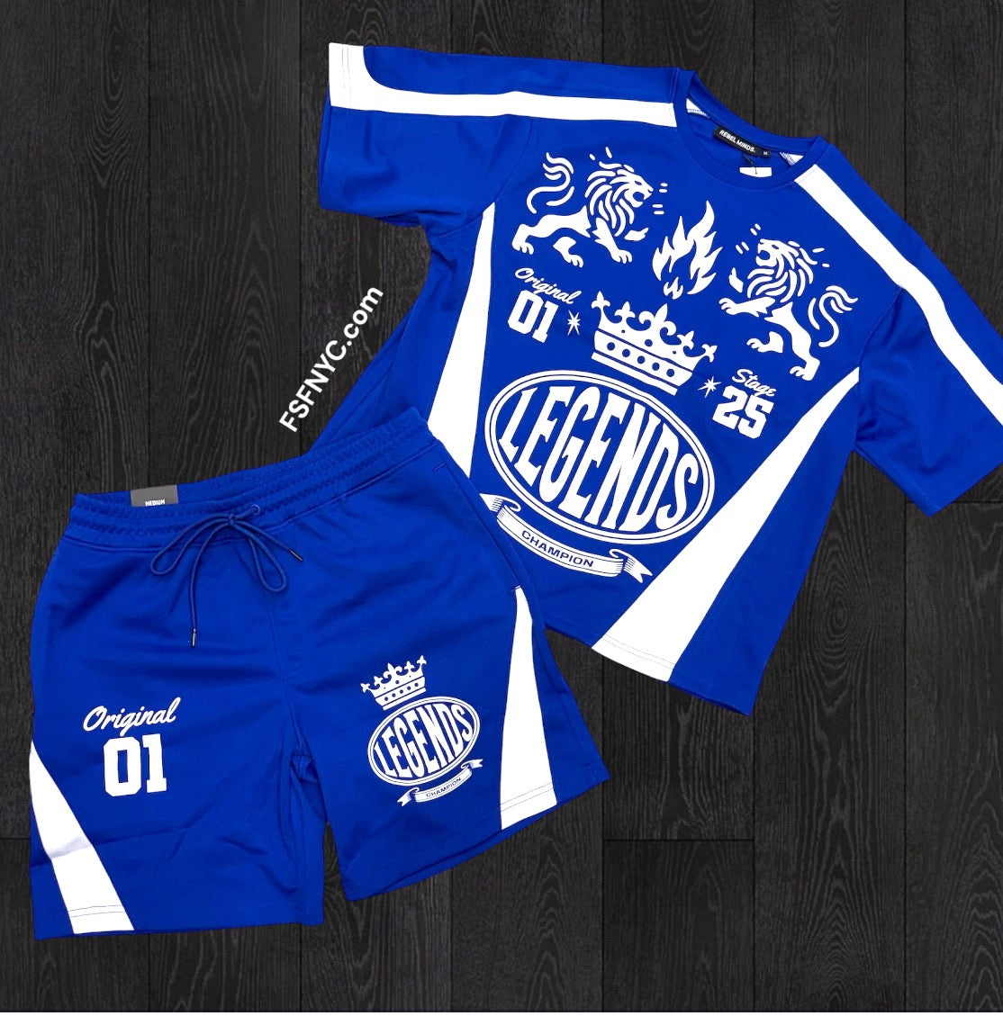 Rebel - Crown Legend Mesh Short Set - Royal - 155 955