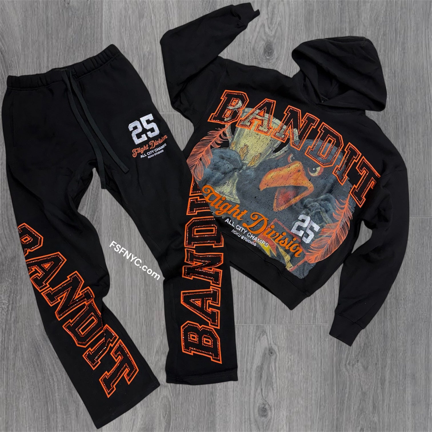 Roku - Set - Bandit Stacked Sweat Suit - Black - 1795