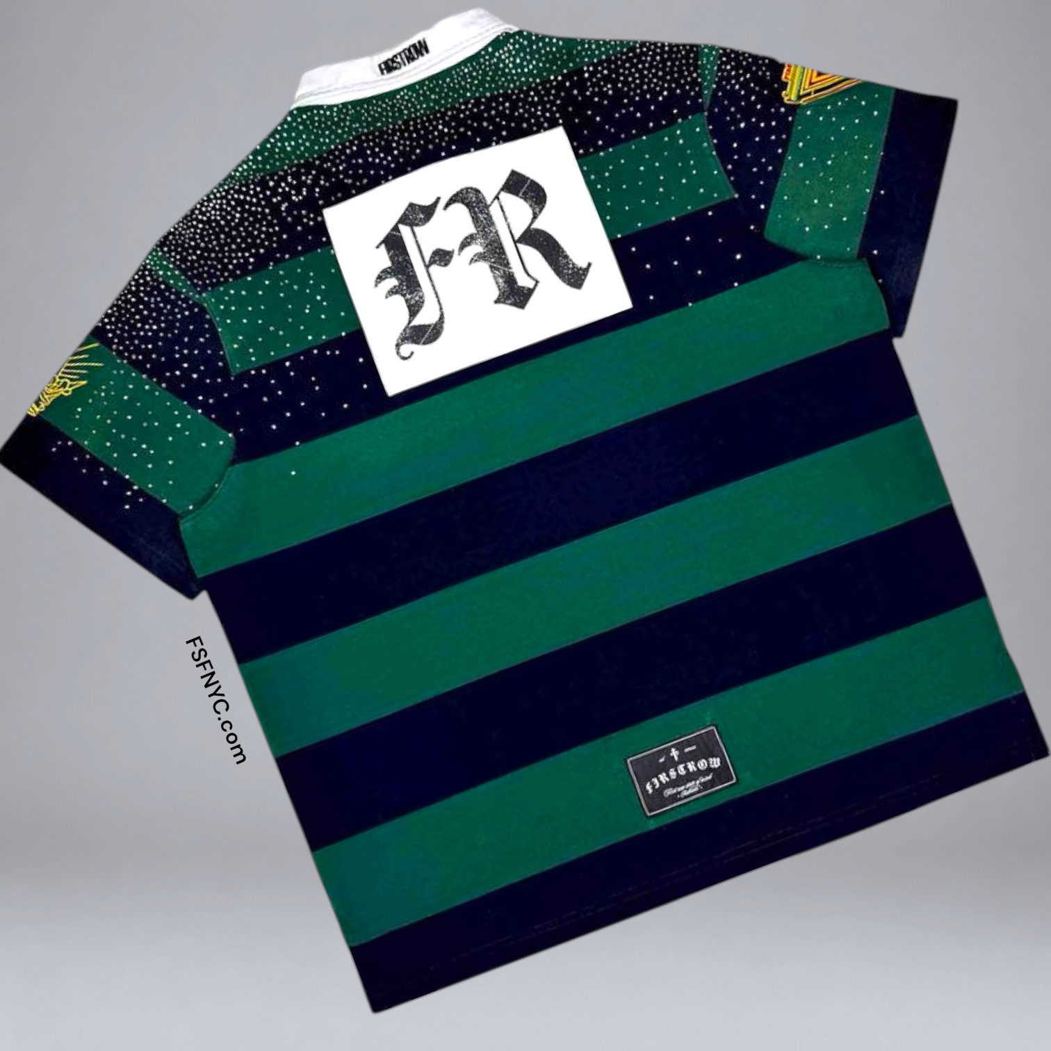 FR - Rhinestone Polo shirt - Hunter Green 1003