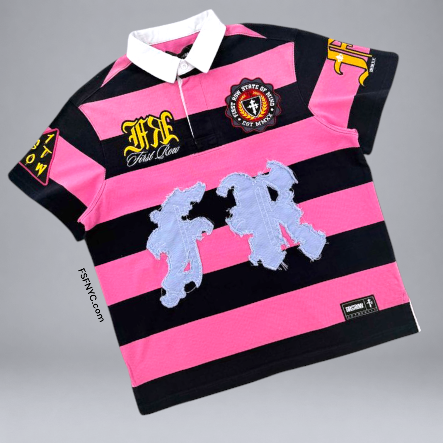 FR - Heritage Polo Shirt - Black Pink - 1008