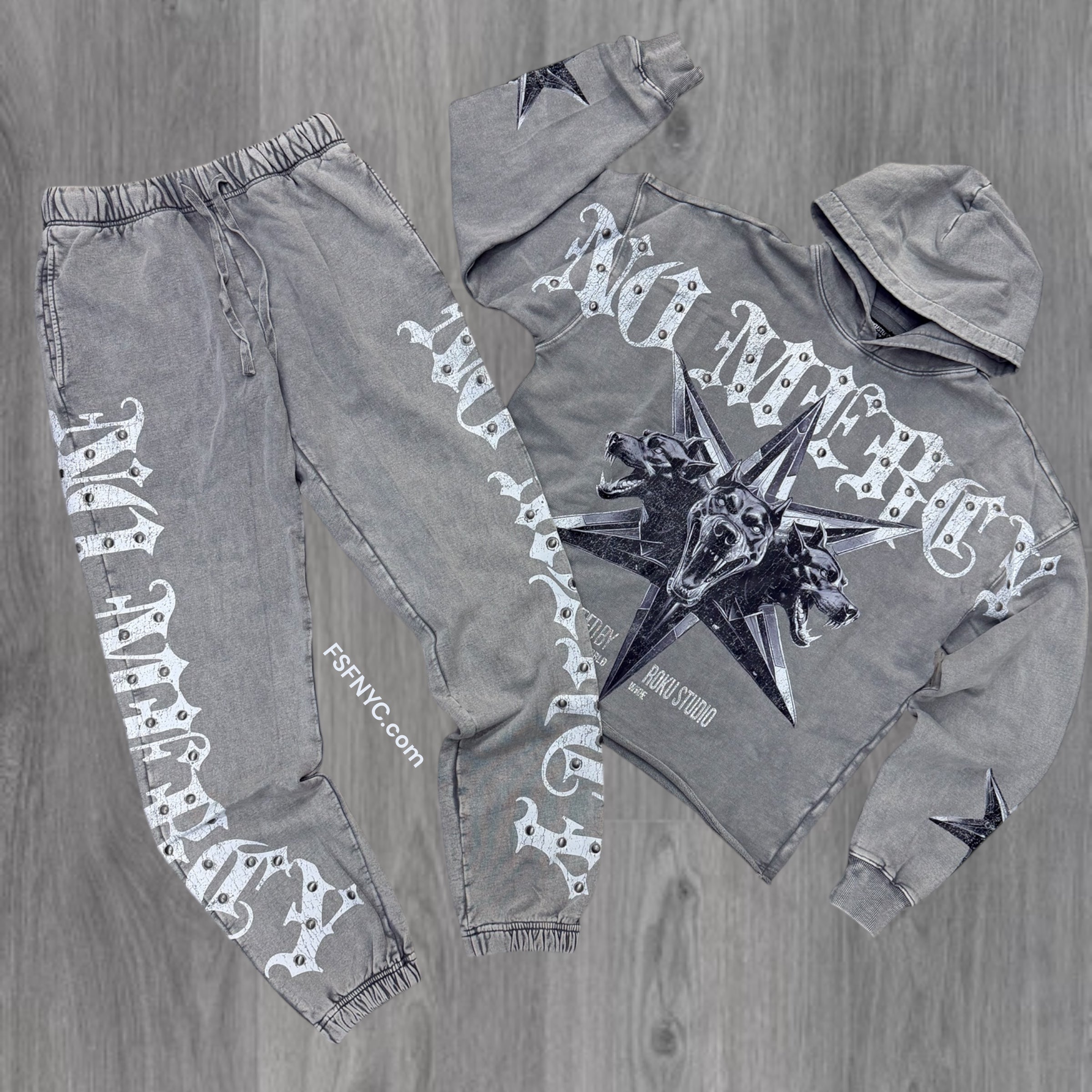 Roku - Set - No Mercy Sweat Suit - Acid Grey - 1748