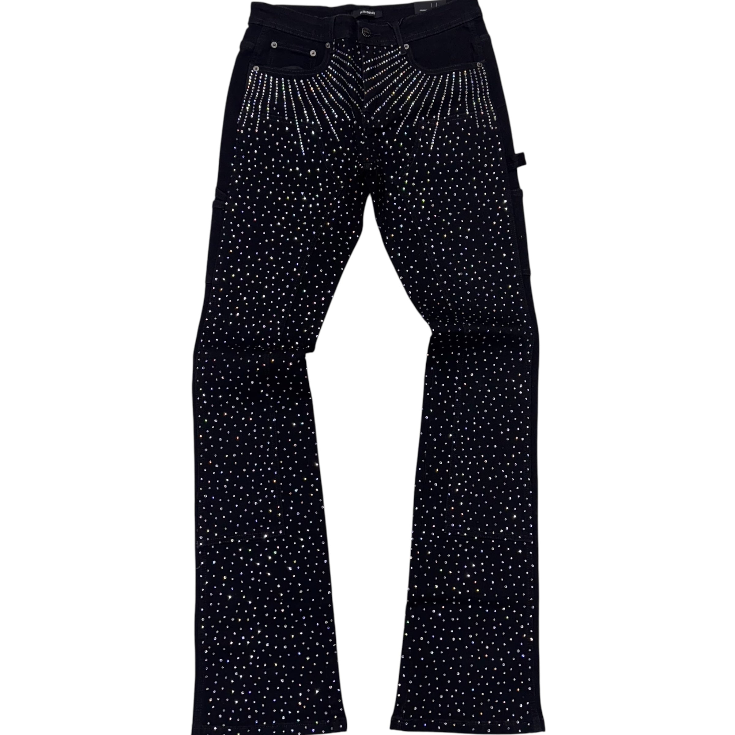KD Stacked Rhinestone Denim Black 2213