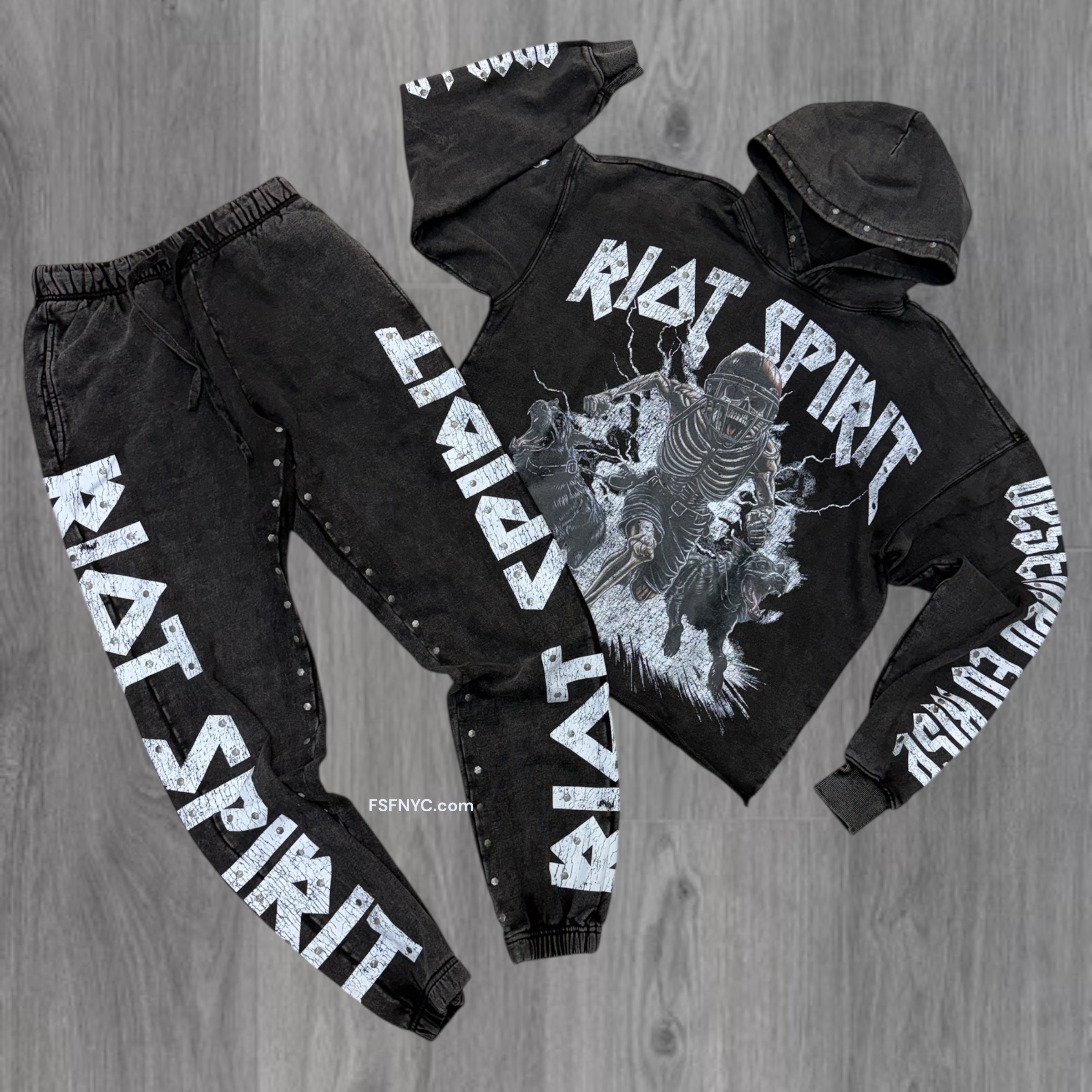 Roku - Set - Riot  Sweat Suit - Acid Black - 1747