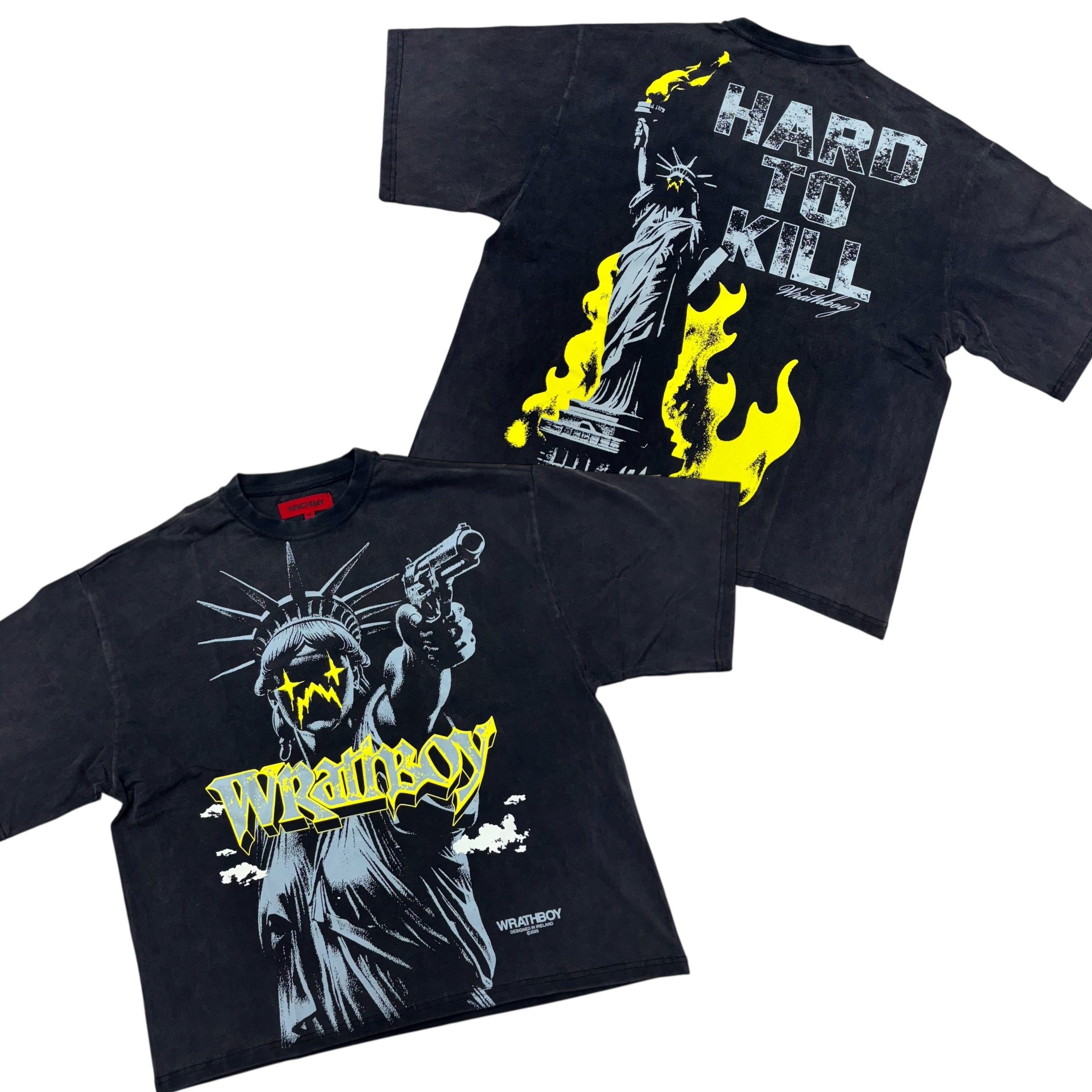 ◆BADBLOOD◆ Kill Them Overfit Crop T-Shirt Black w-tee24-04 badblood – BBGSHOPHK