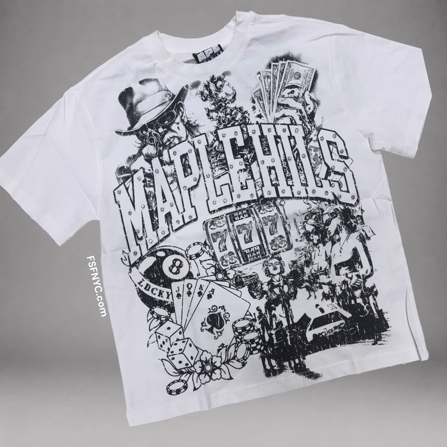 Space - Poker T-shirt - White - TS03