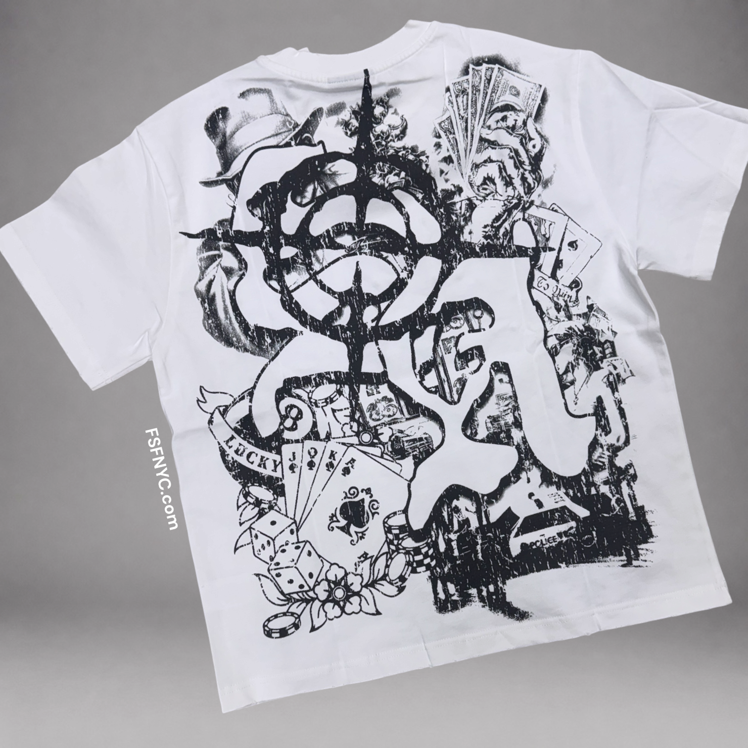 Space - Poker T-shirt - White - TS03