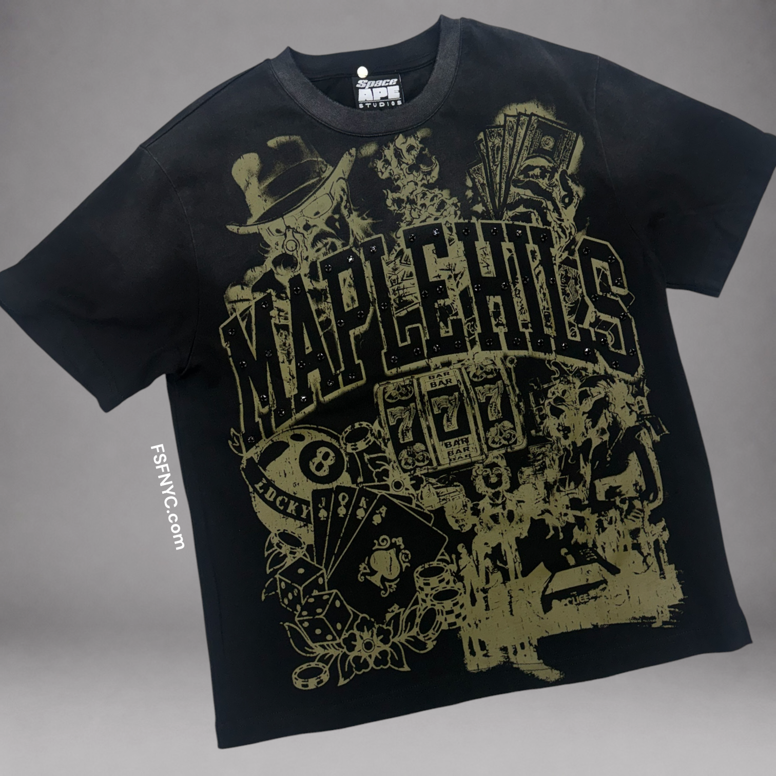 Space - Poker T-shirt - Black - TS03