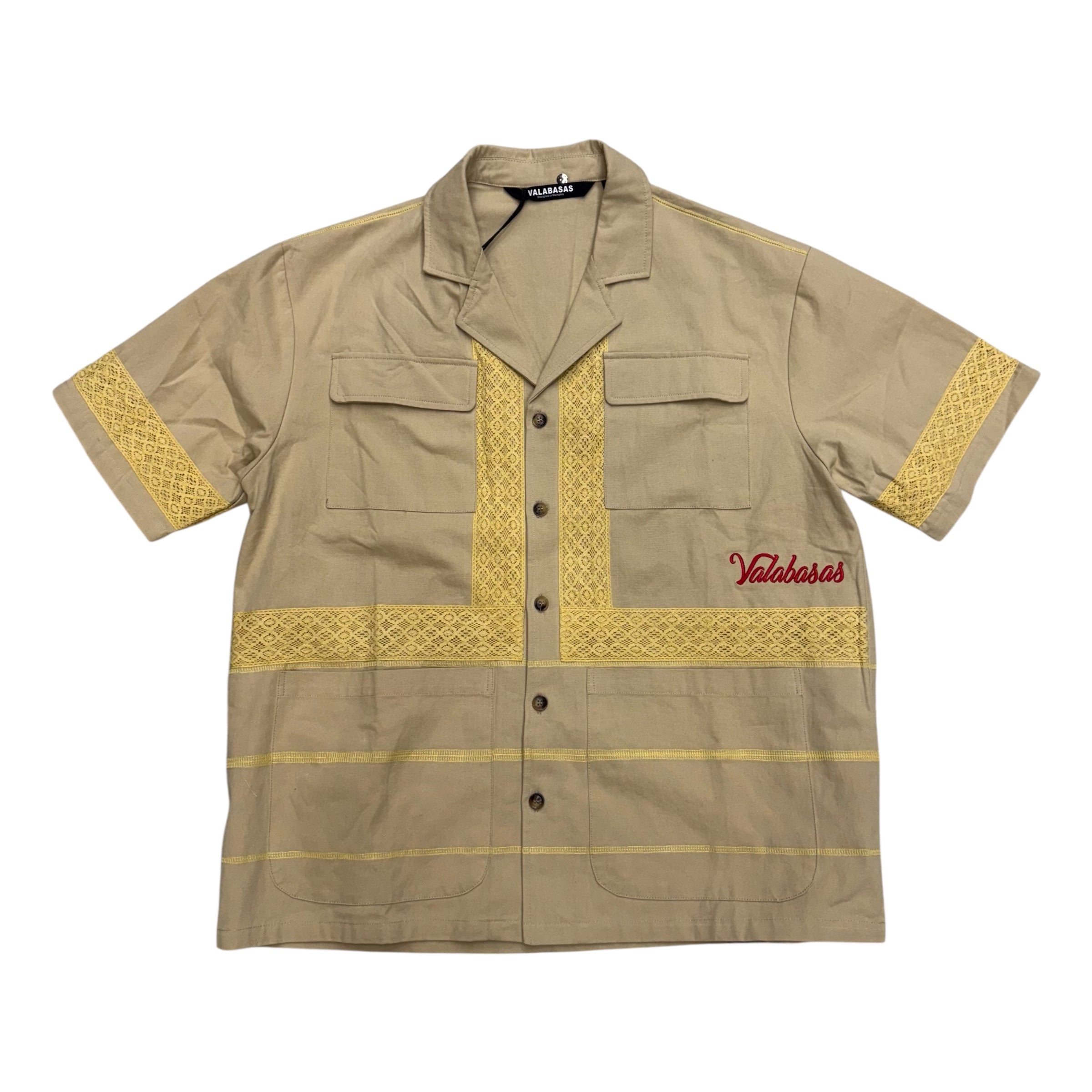 Valabasas Talia Light Wiven Button Down Cream