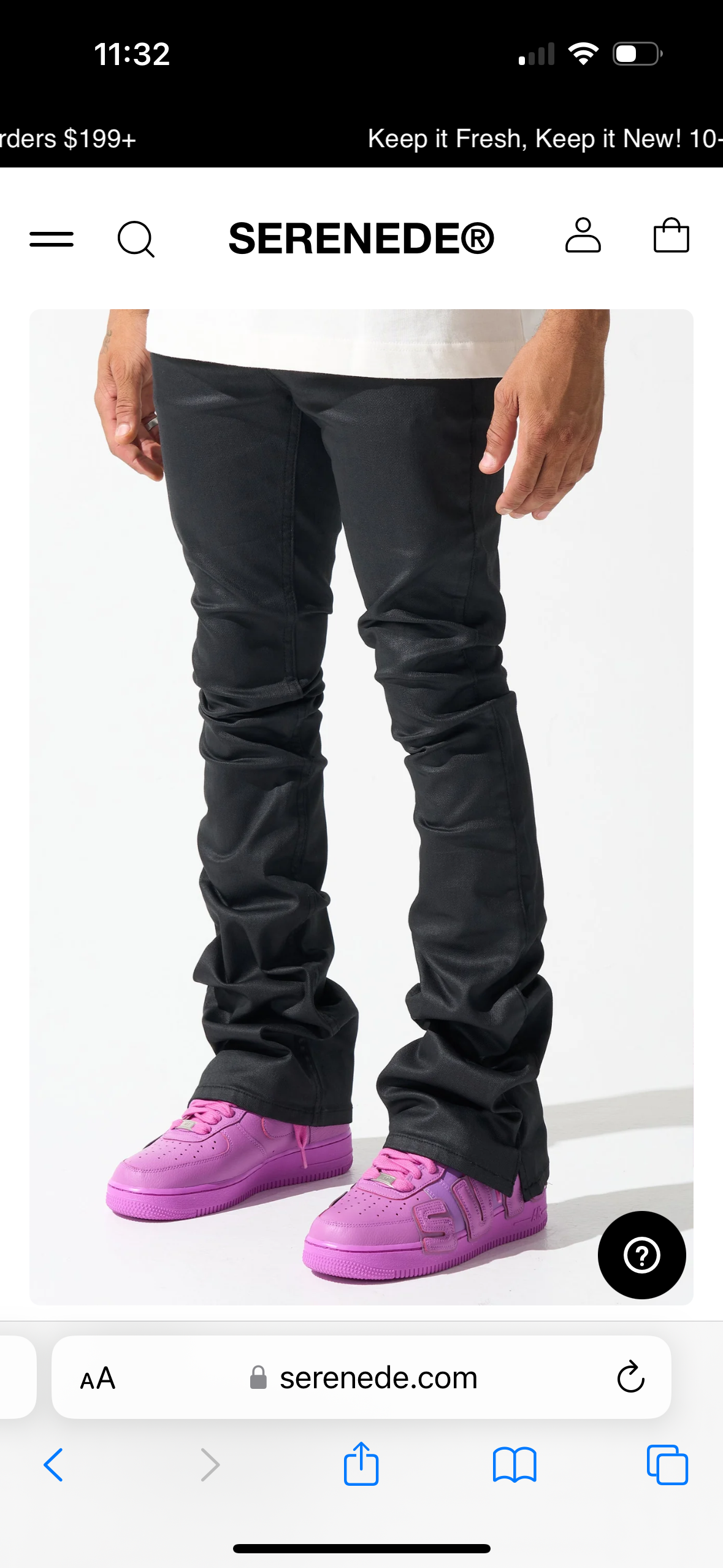 Serenede Stacked Waxed Denim Cavier Black