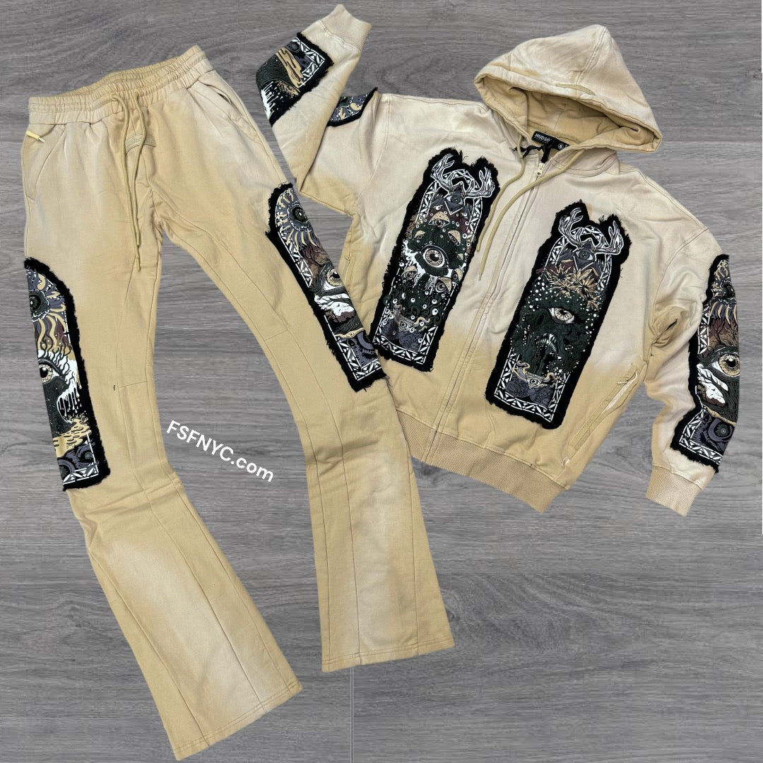 Hudson Stacked Sweat suit Cream 528 527