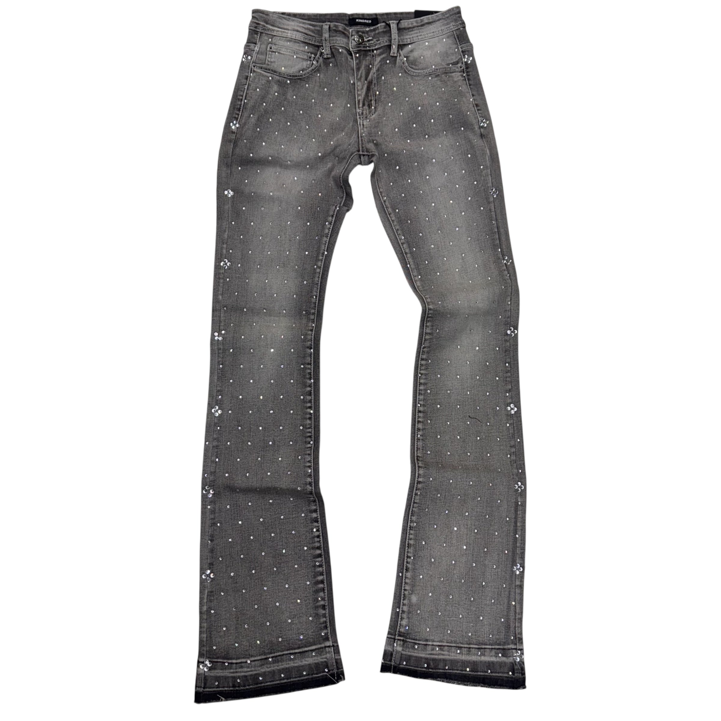 KD Rhinestone Denim Jeans Grey 2214