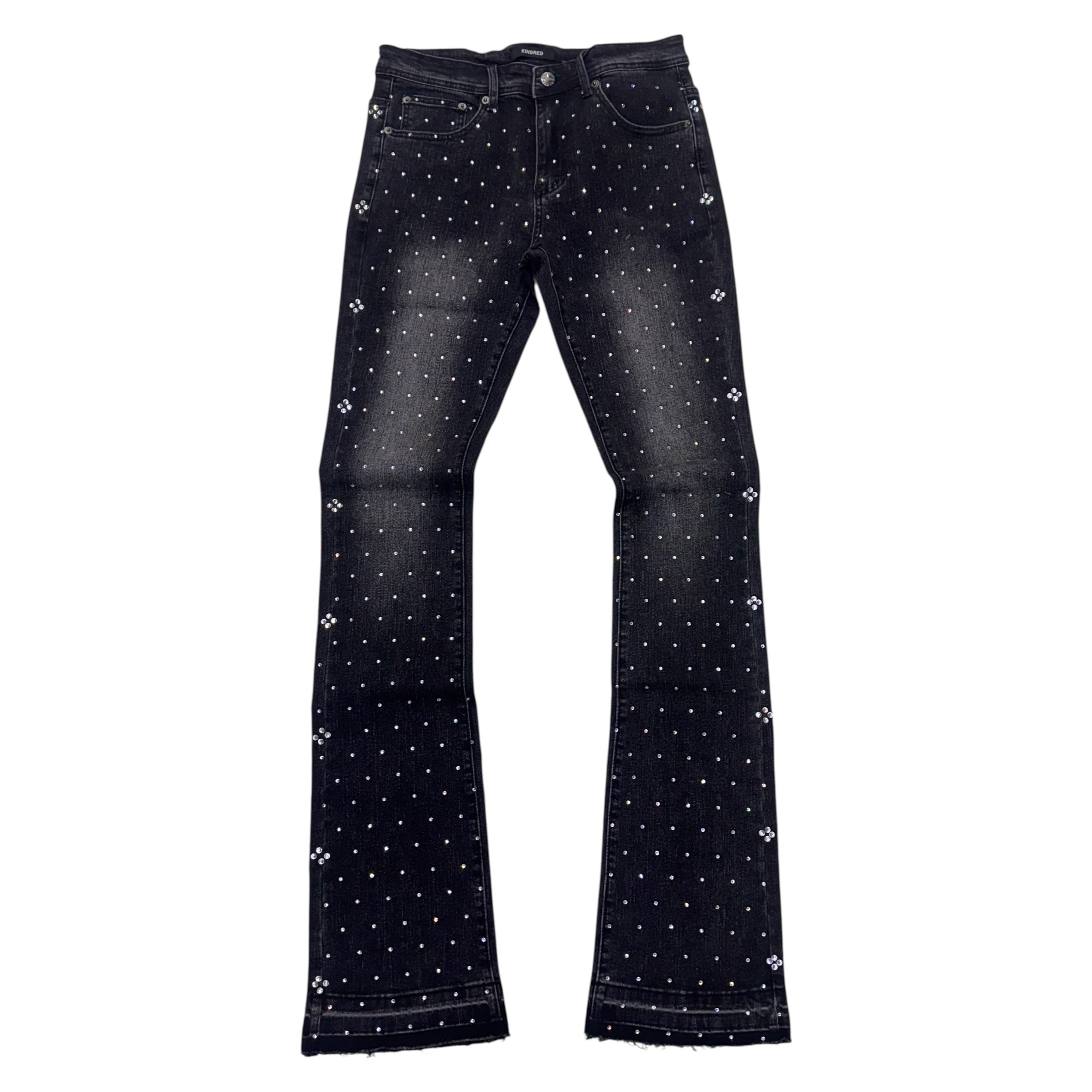 KD Rhinestone Denim Jeans Black 2214